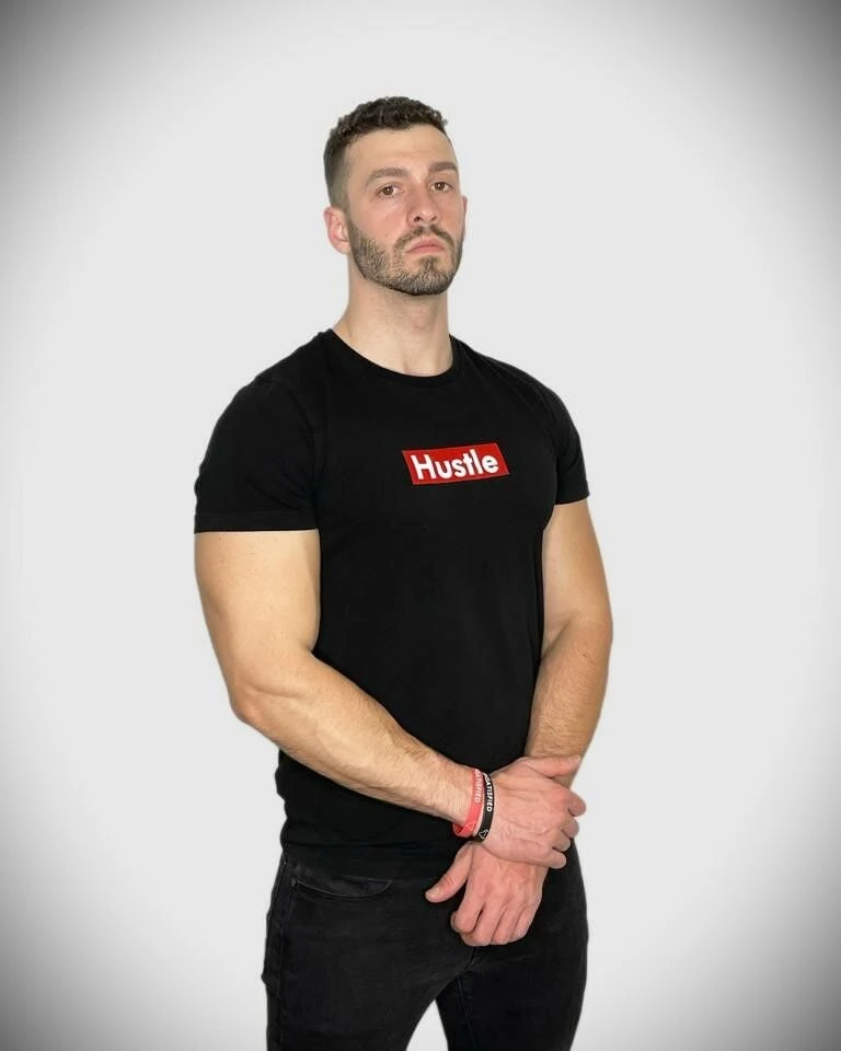 Unsgear Hustle Logolu T-Shirt (Siyah)