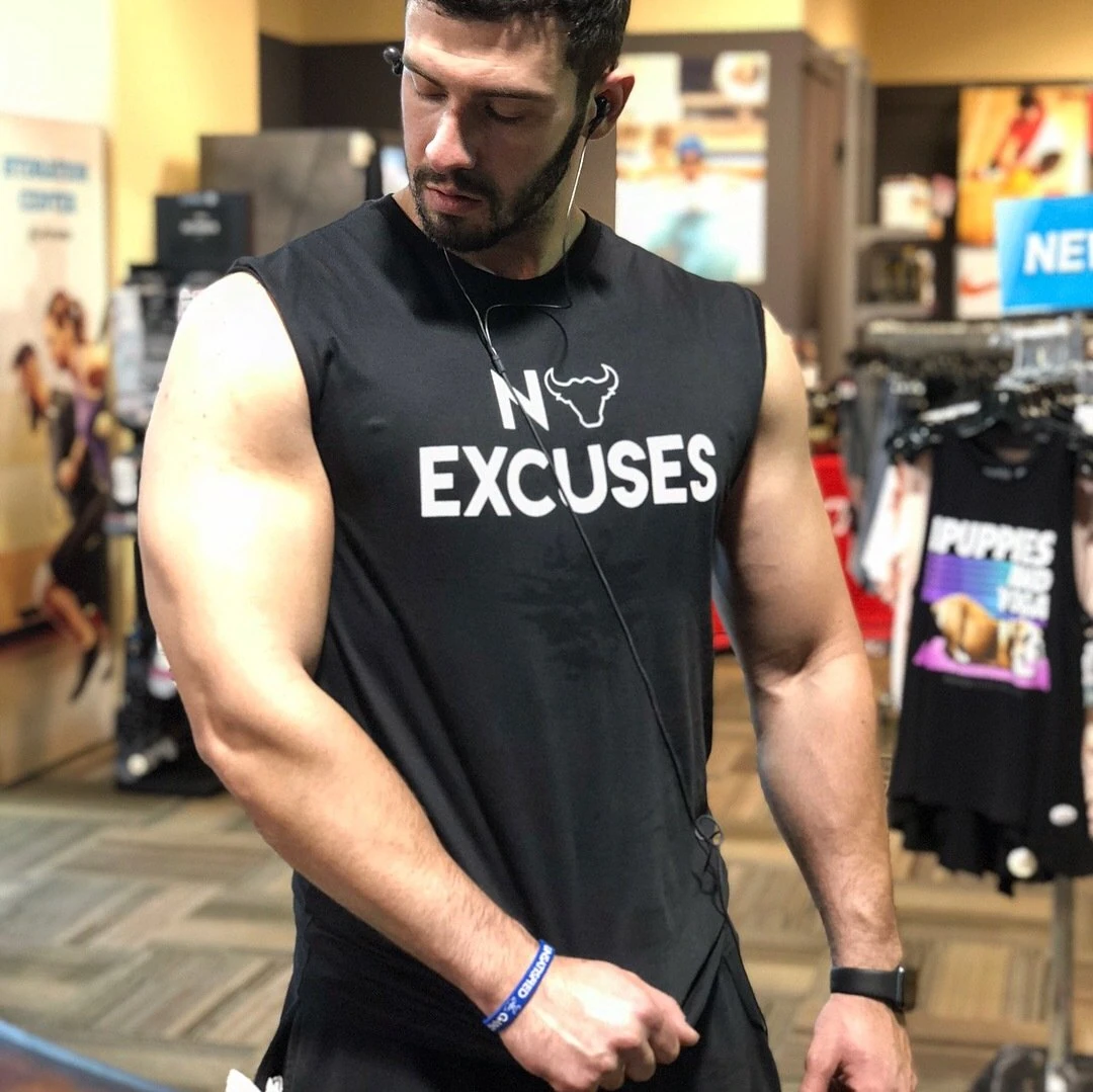 NO EXCUSES'' Sleeveless Tshirt