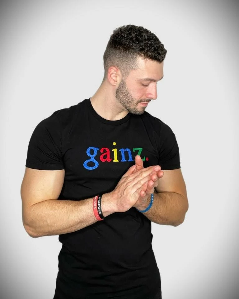 gainz'' Short sleeve T_shirt Black
