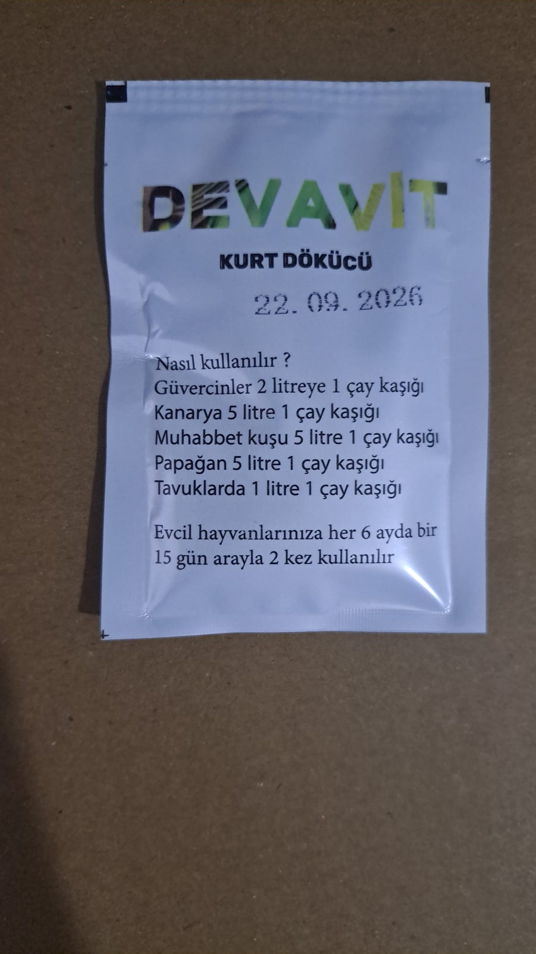 Devavit Doğal Kurt Dökücü Premiks Takviyesi 15 gr