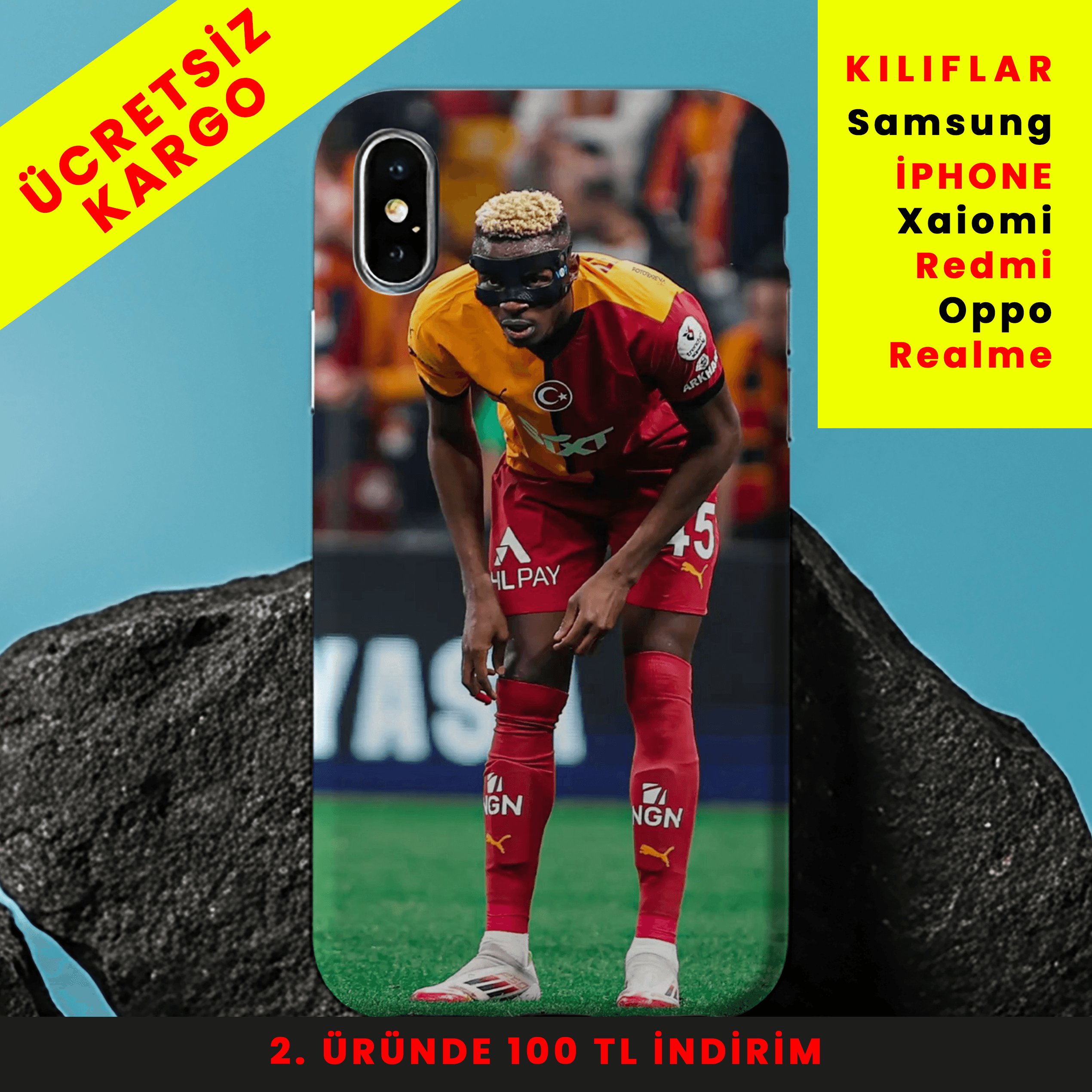 Osimhen Action Tasarım Baskılı Telefon Kılıfları