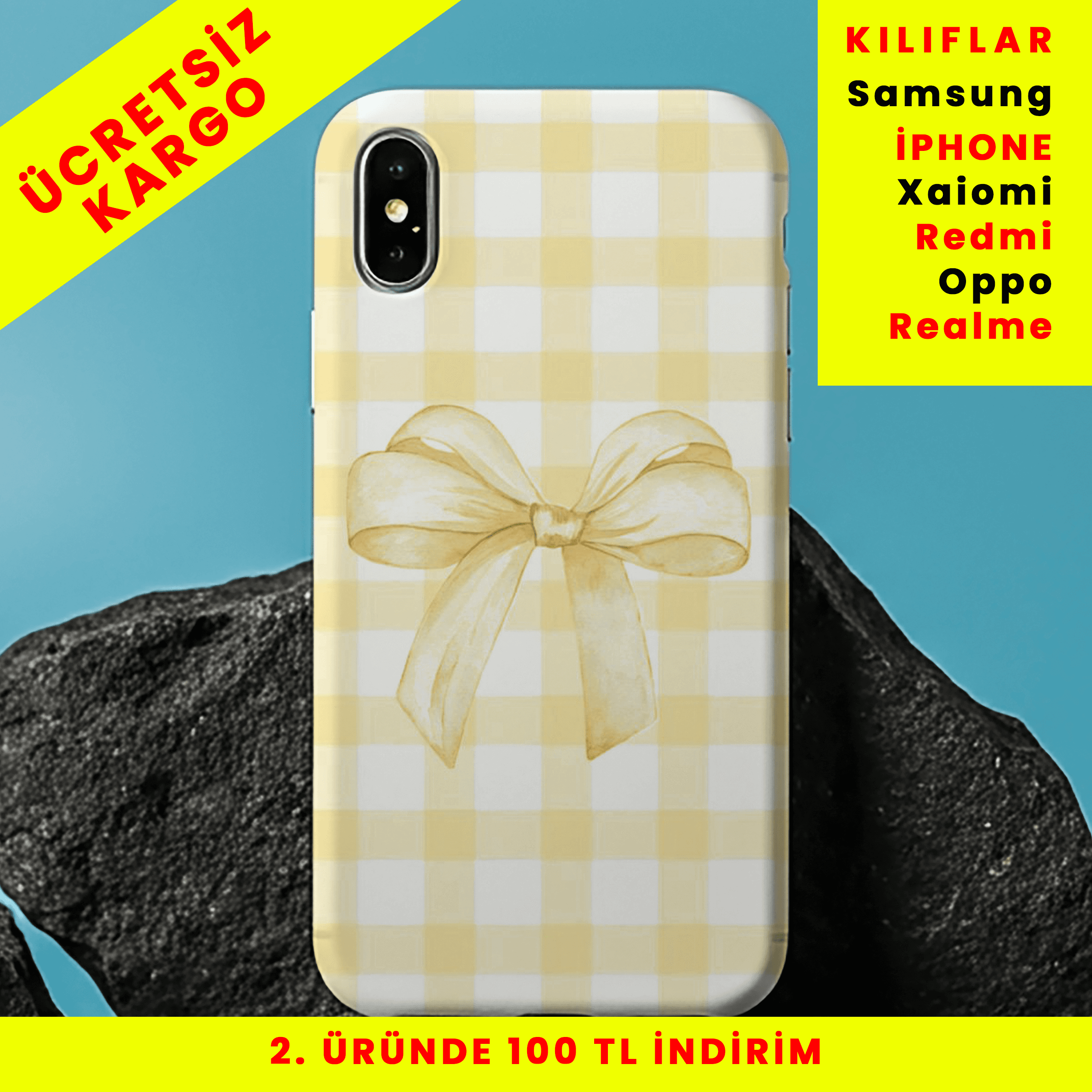 Golden Ribbon Tasarım Baskılı Telefon Kılıfları