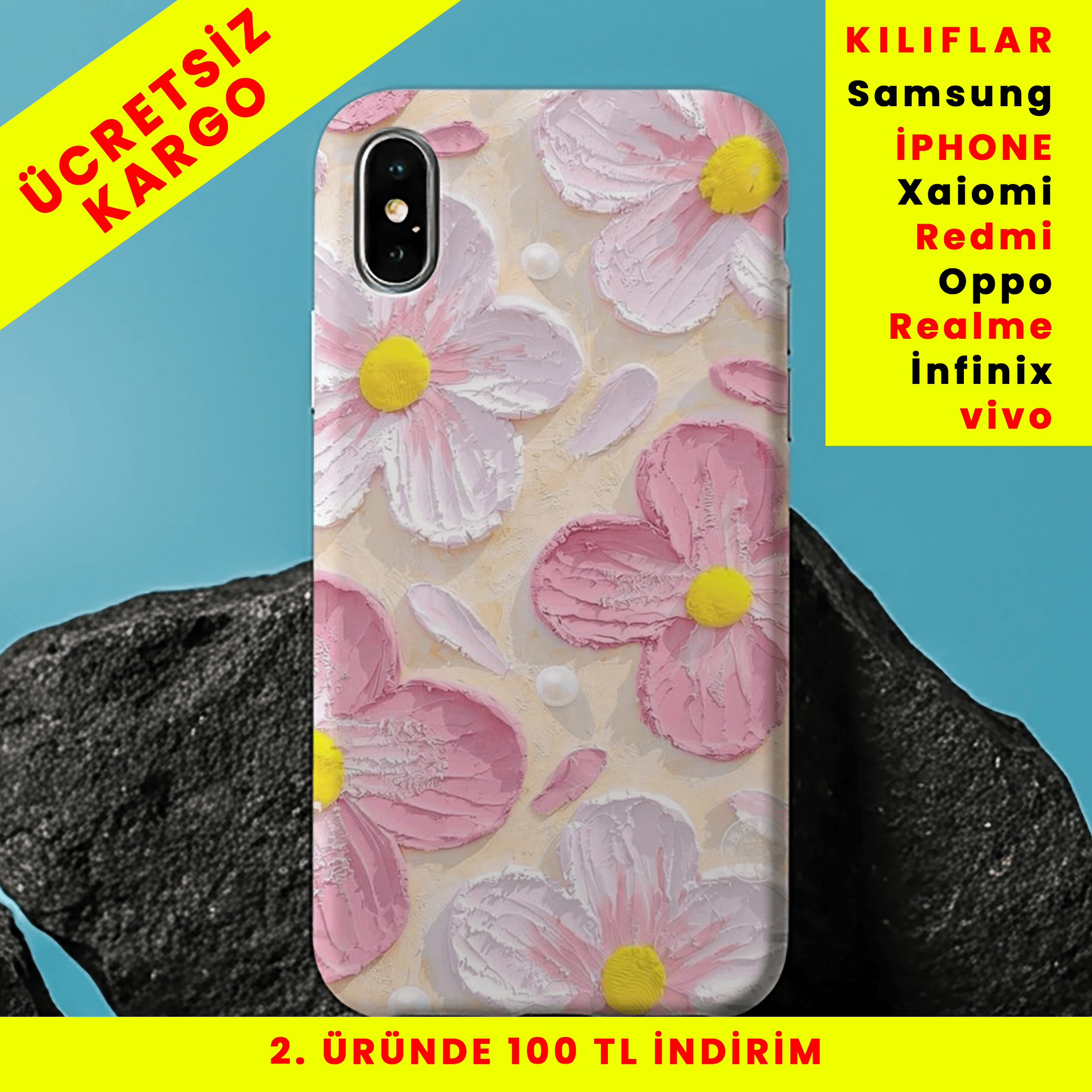 Blossom Chic Tasarım Baskılı Telefon Kılıfları