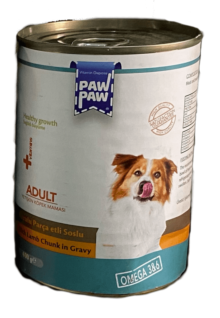 Pawpaw Kuzu Etli Yetişkin Köpek Maması, 400 gr Kuzu Etli Köpek Konservesi