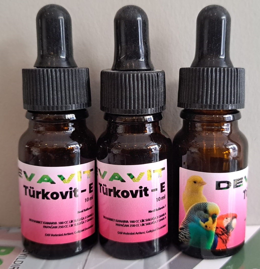 Devavit Muhabbet Kuşu, Kanarya, Papağan E, ÇİNKO, Selenyum 10 ml vitamin (1 adet)