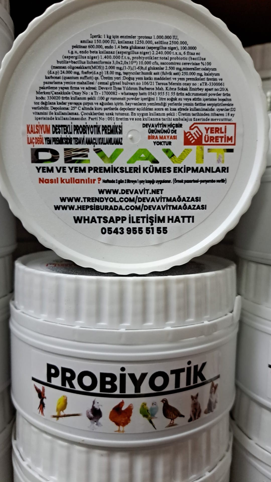 Devavit Probiyotik, Kuşlar için Bağışıklık Güçlendirici Probiyotik - 500 gr