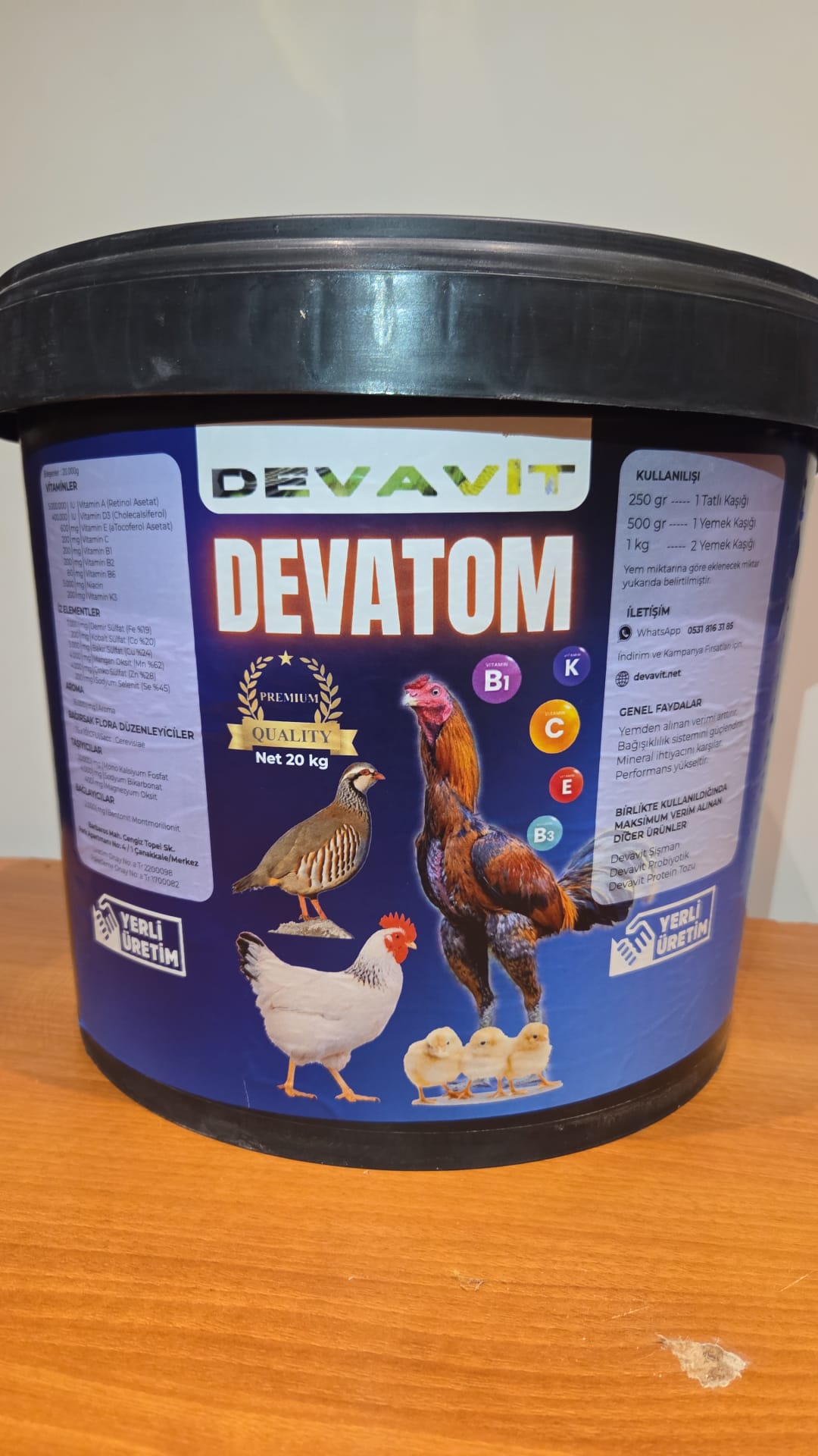 Hint Horozu Performans Enerji yem katkısı 20 kg Devatom