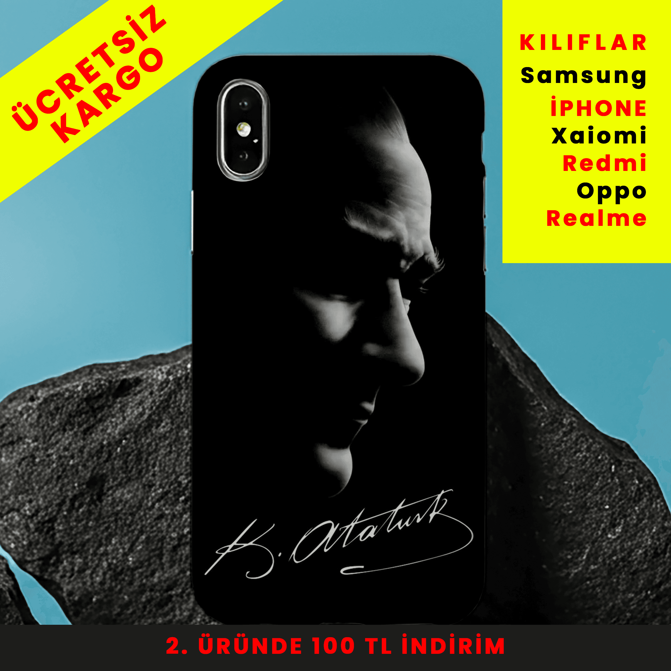 Atatürk'ün İzinde Tasarım Baskılı Telefon Kılıfları