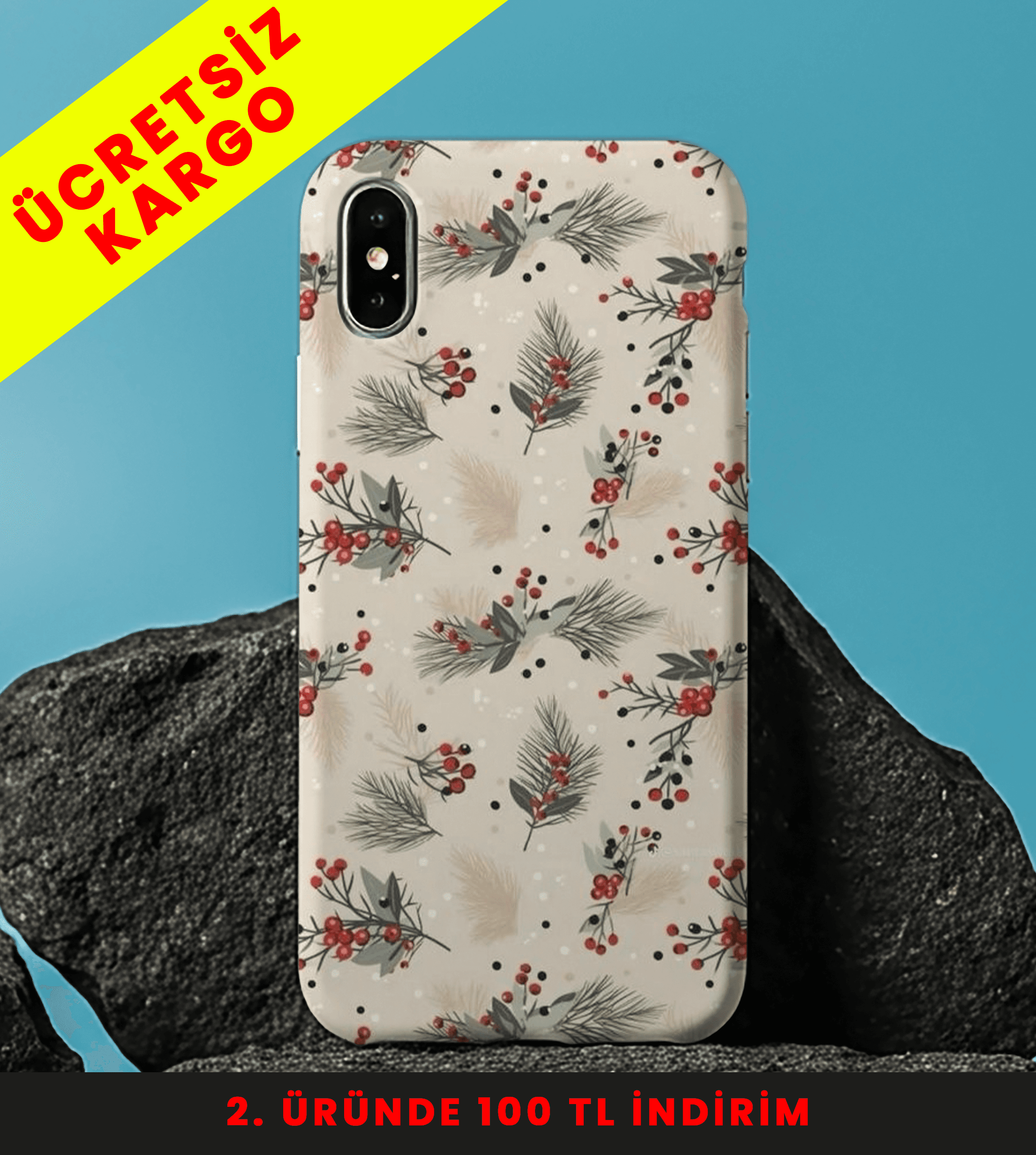 Festive Pines Tasarım Baskılı Telefon Kılıfları