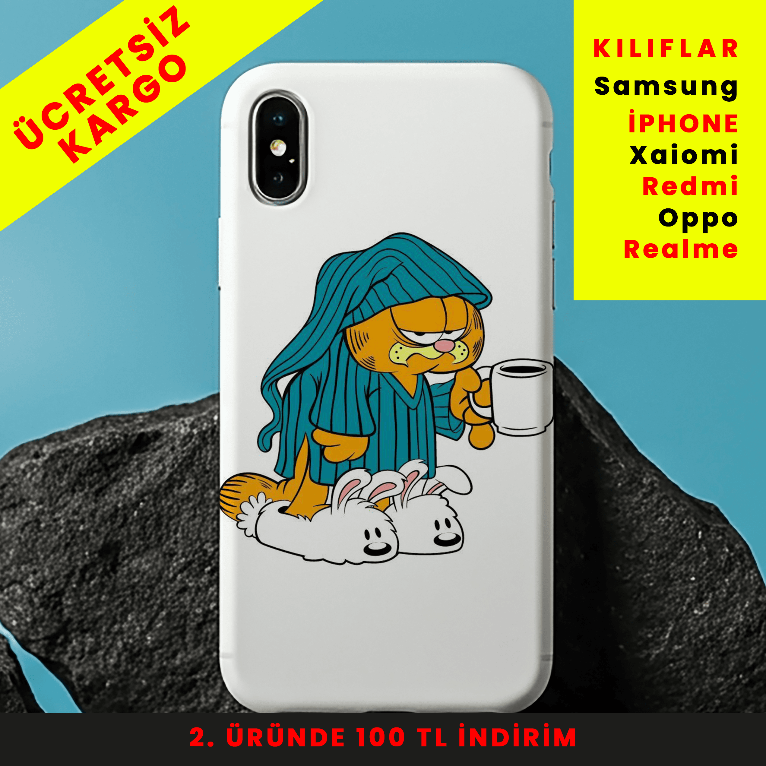 Lazy Mood – Garfield Edition Tasarım Baskılı Telefon Kılıfları