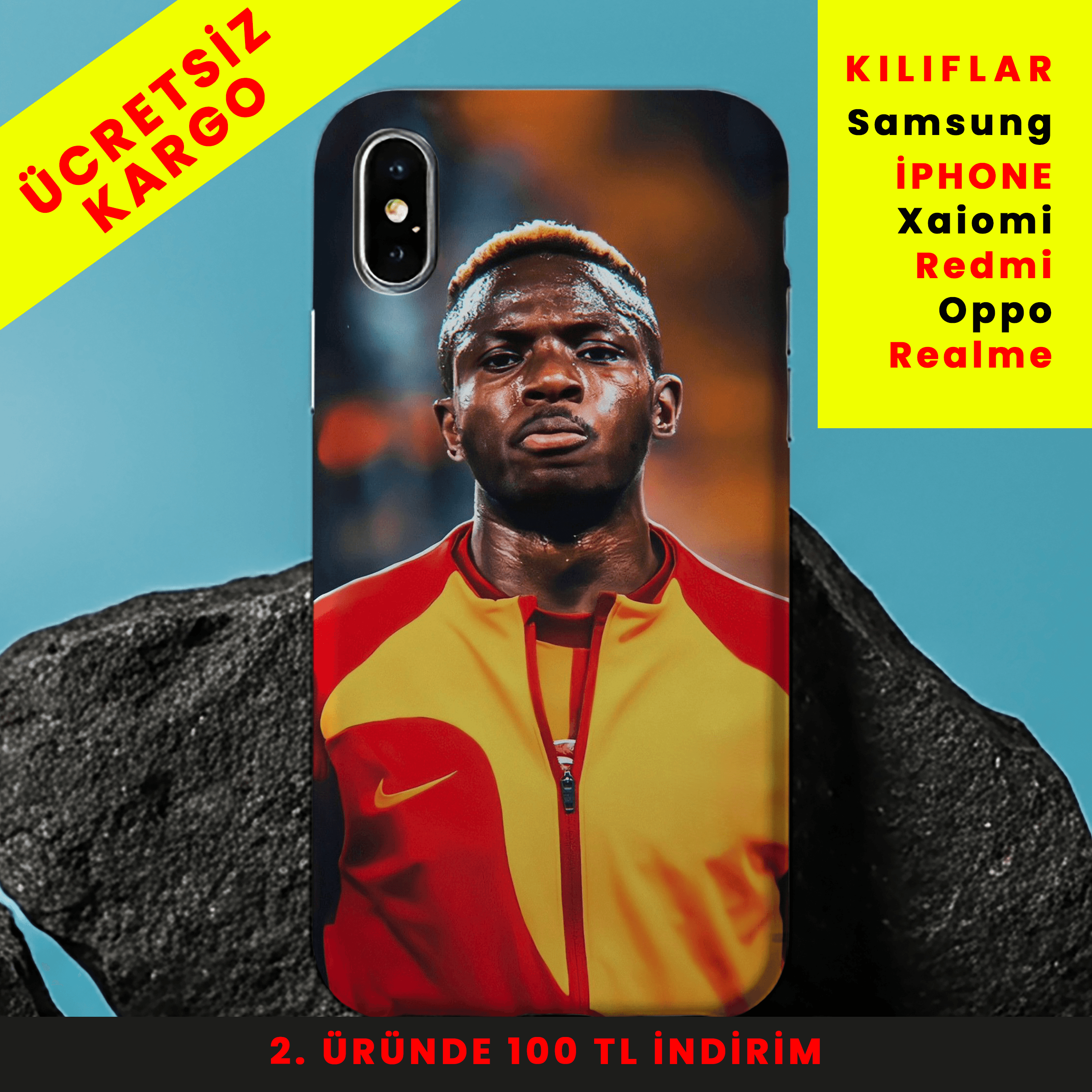 Osimhen Power Tasarım Baskılı Telefon Kılıfları