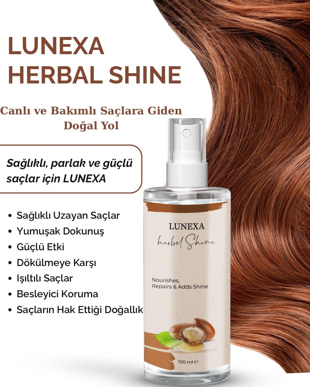 Lunexa Herbal Shine Yıpranmış Saç Onarım Ve Bakım Yağı