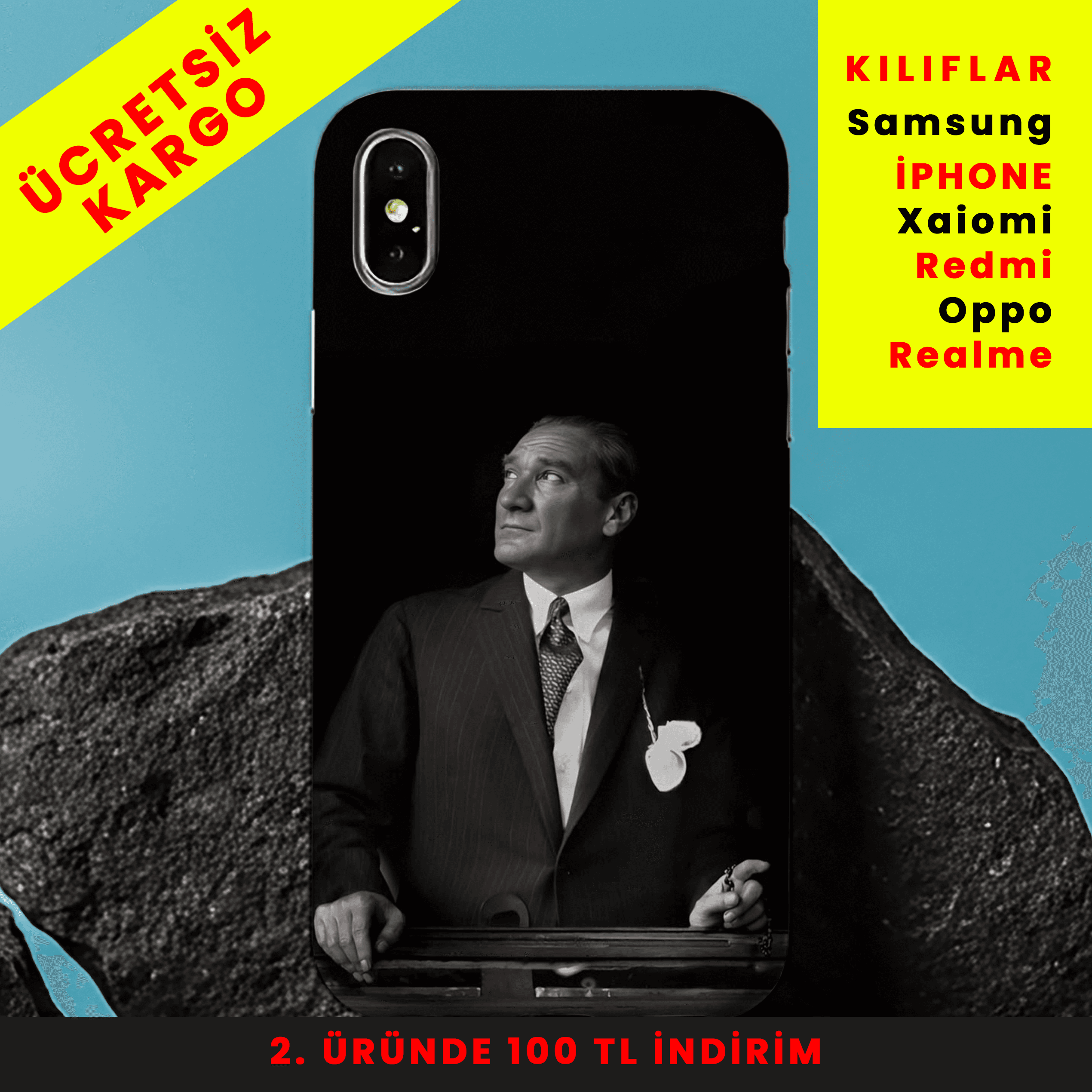 Atatürk'ün Asaleti Tasarım Baskılı Telefon Kılıfları