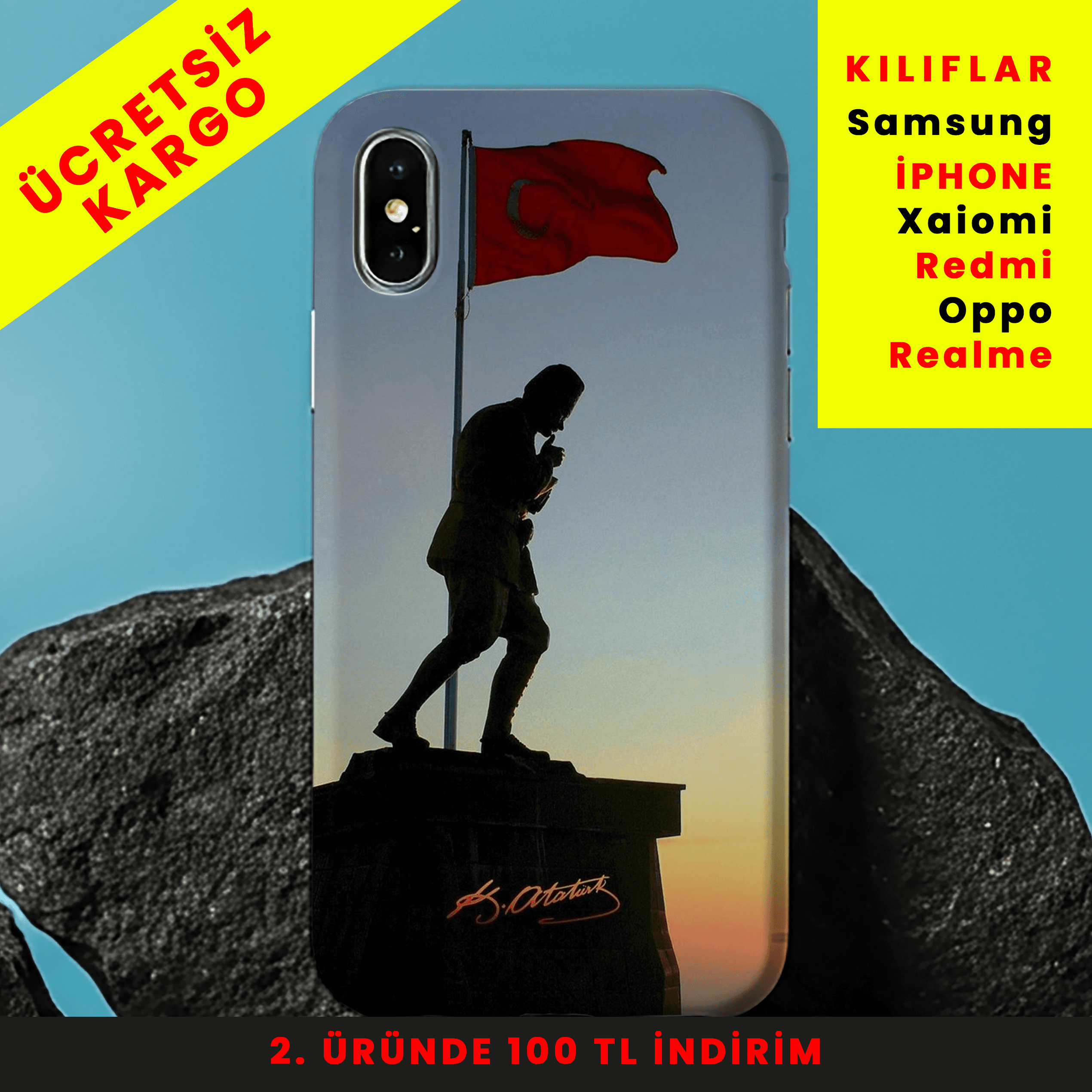 Başkomutan Atatürk'ün İzinde Tasarım Baskılı Telefon Kılıfları