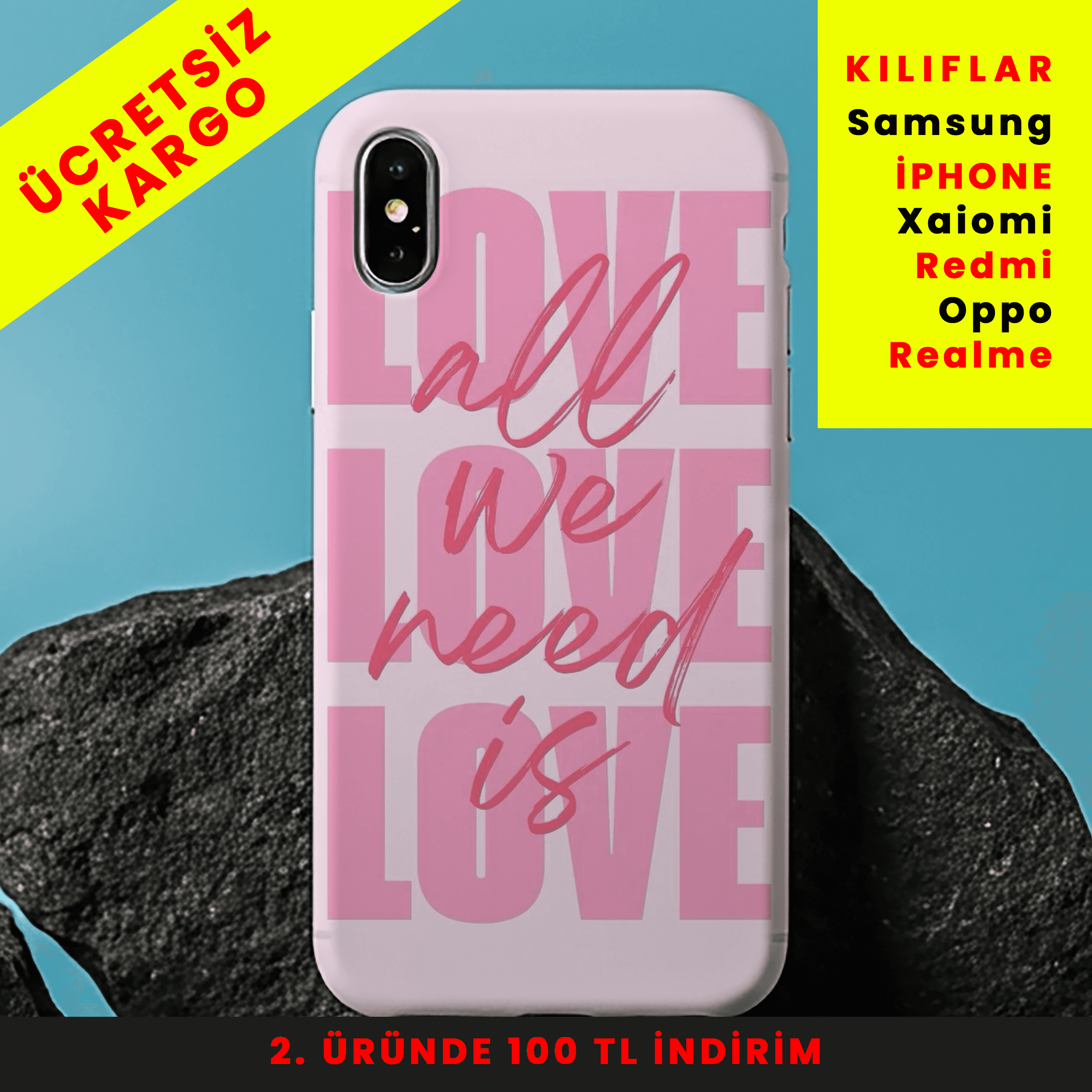  Sweet Love – Pembe Zarafet Tasarım Baskılı Telefon Kılıfları