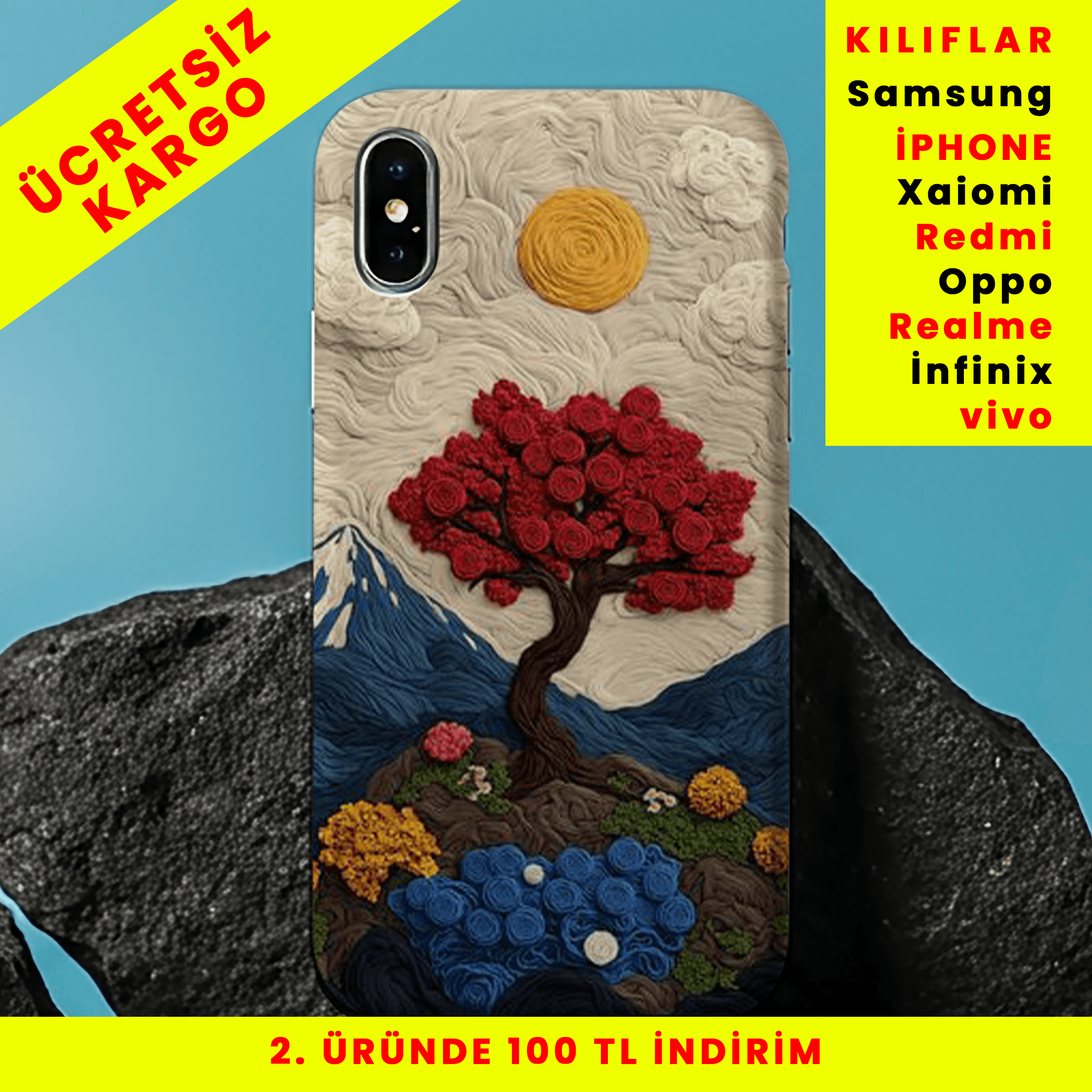 Sanat Gibi Doğa Tasarım Baskılı Telefon Kılıfları