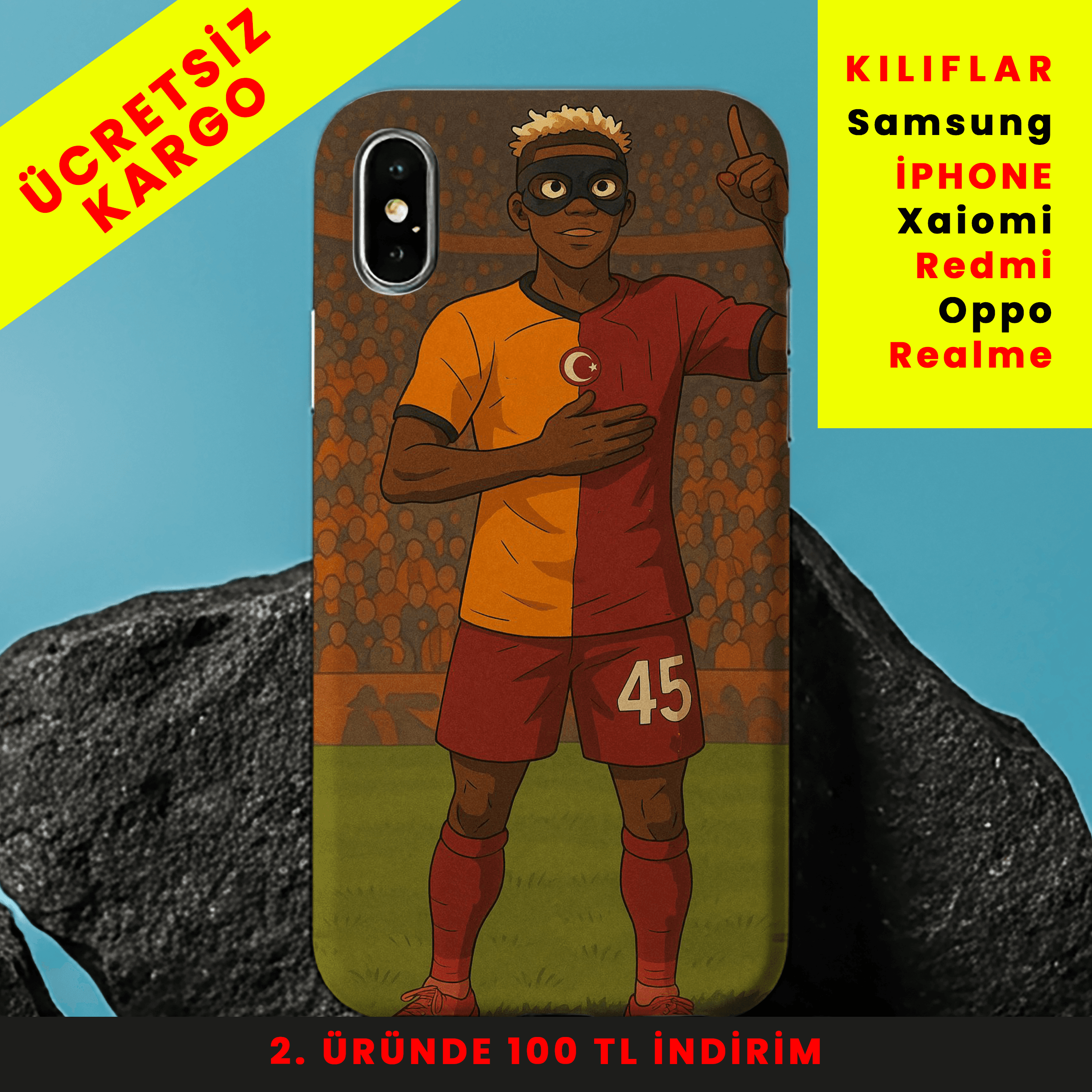 Aslan Gibi Osimhen Tasarım Baskılı Telefon Kılıfları