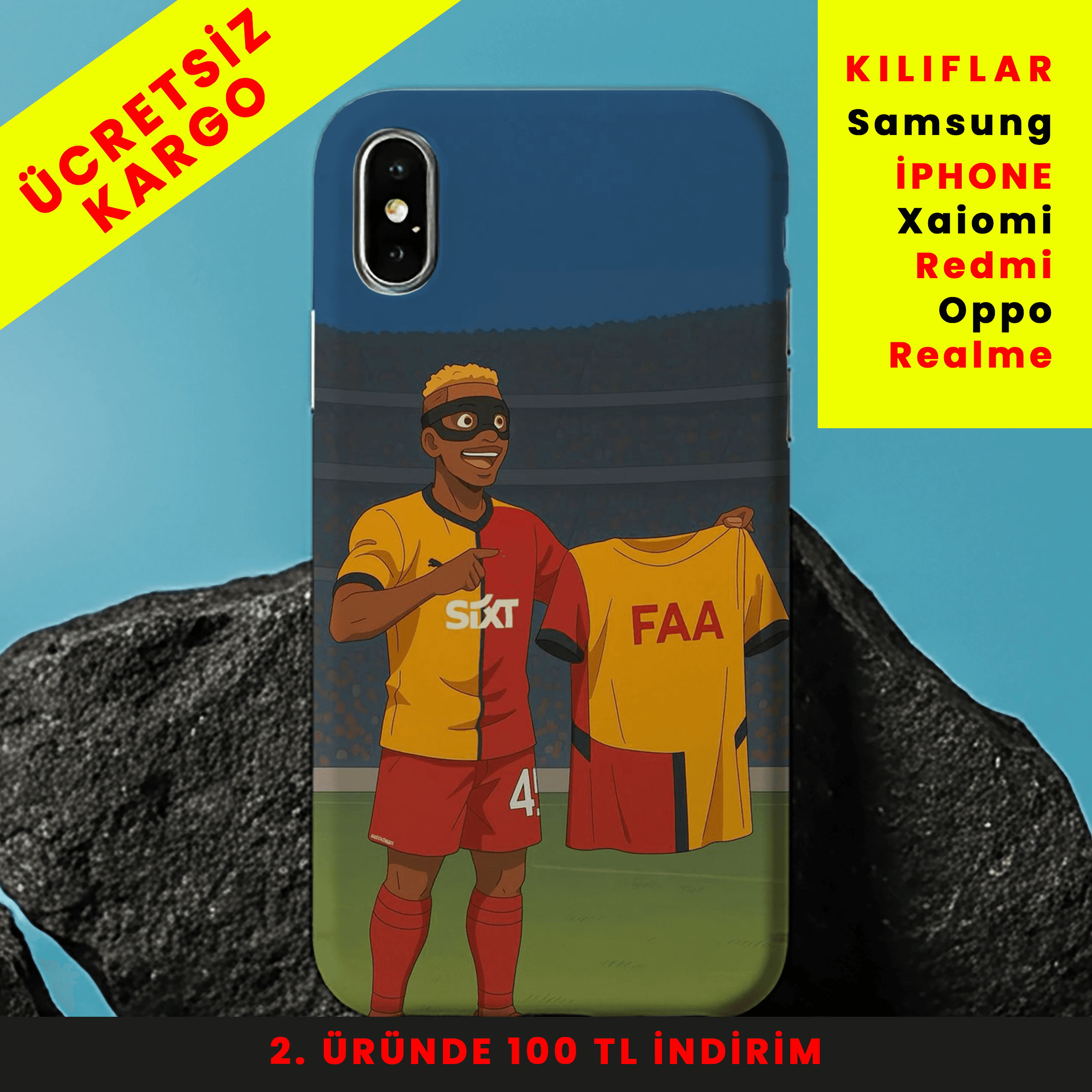 Osimhen Sanatı Tasarım Baskılı Telefon Kılıfları 