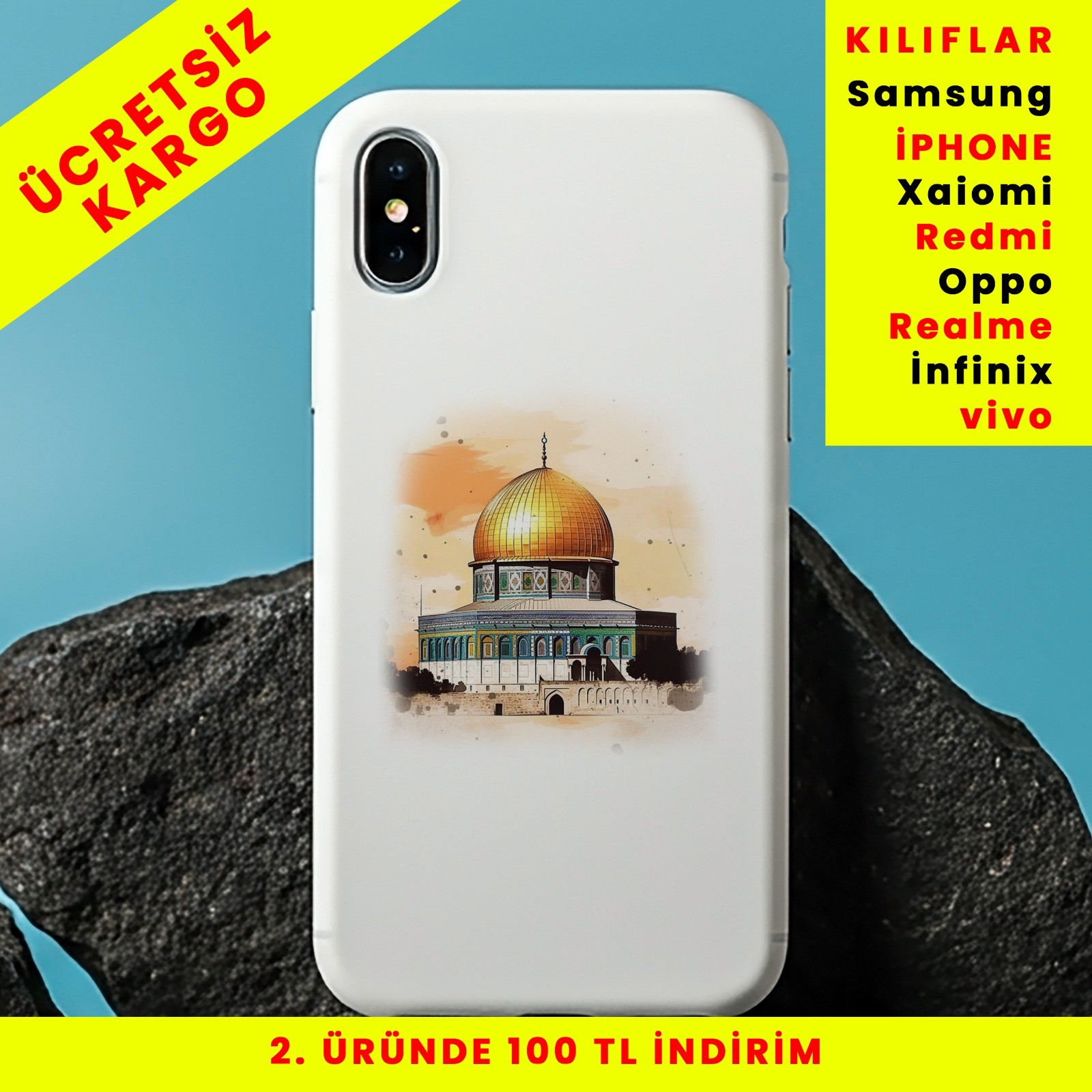 Mescid-i Aksa Tasarım Baskılı Telefon Kılıfları