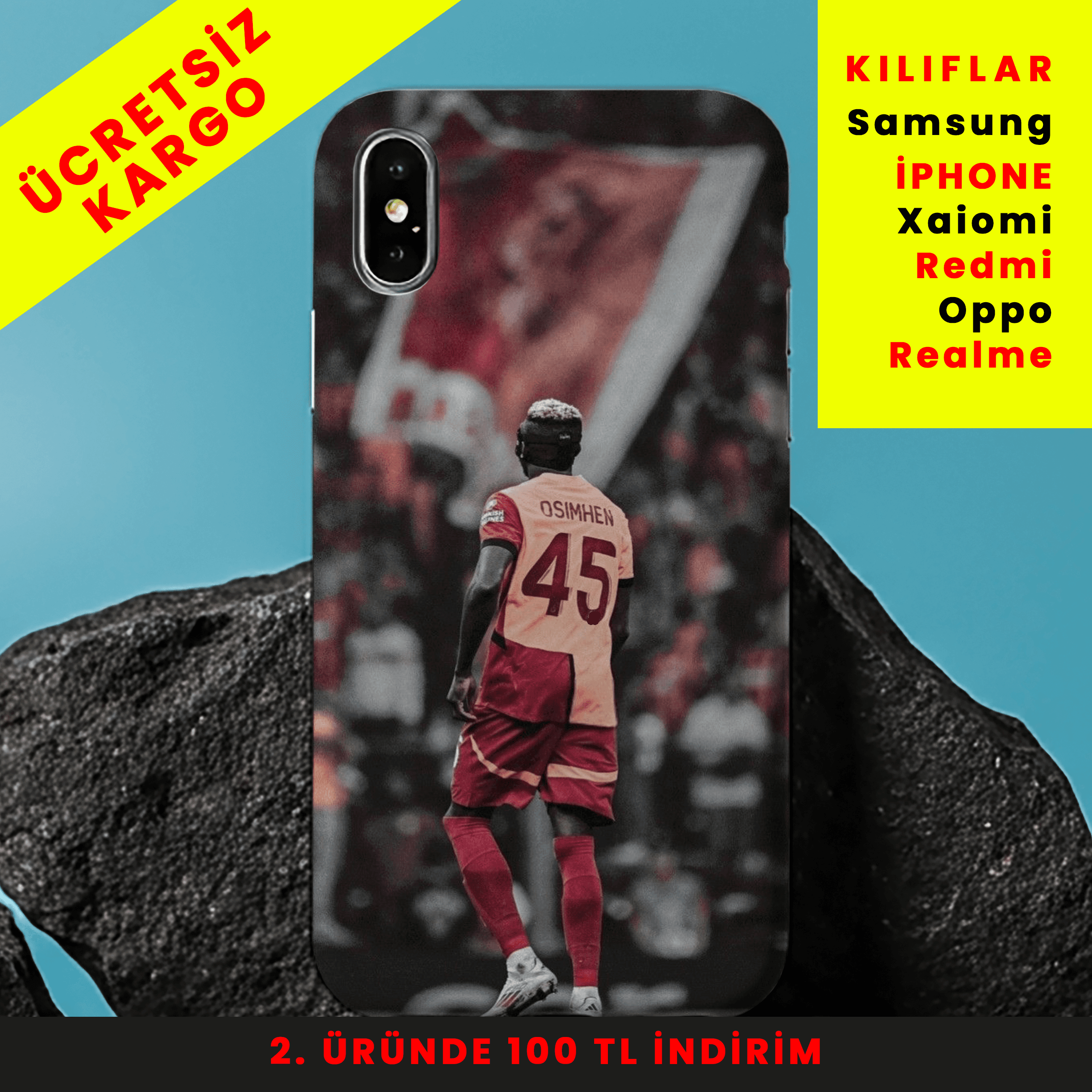 Osimhen Yıldızı Tasarım Baskılı Telefon Kılıfları