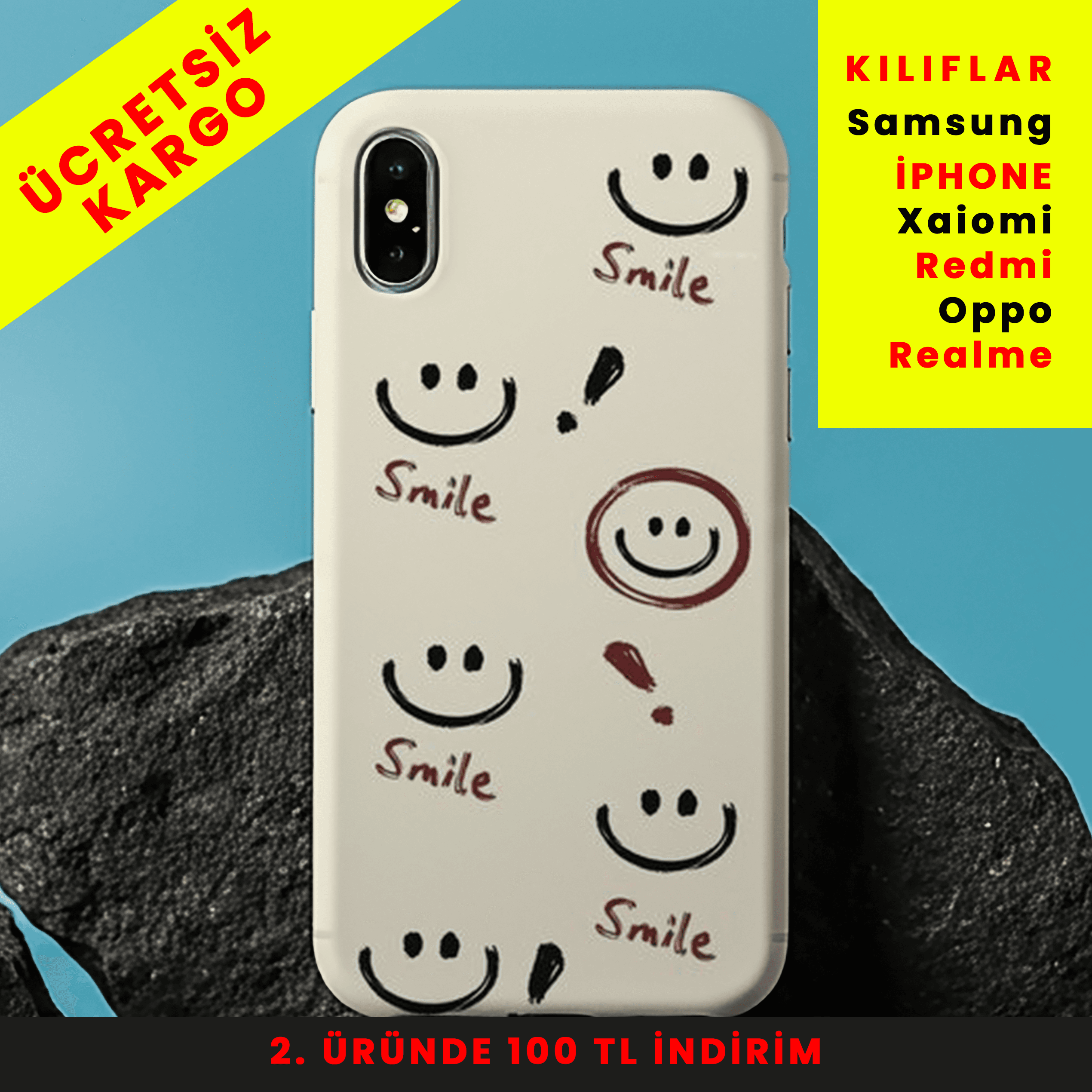 Smile Vibes Tasarım Baskılı Telefon Kılıfları