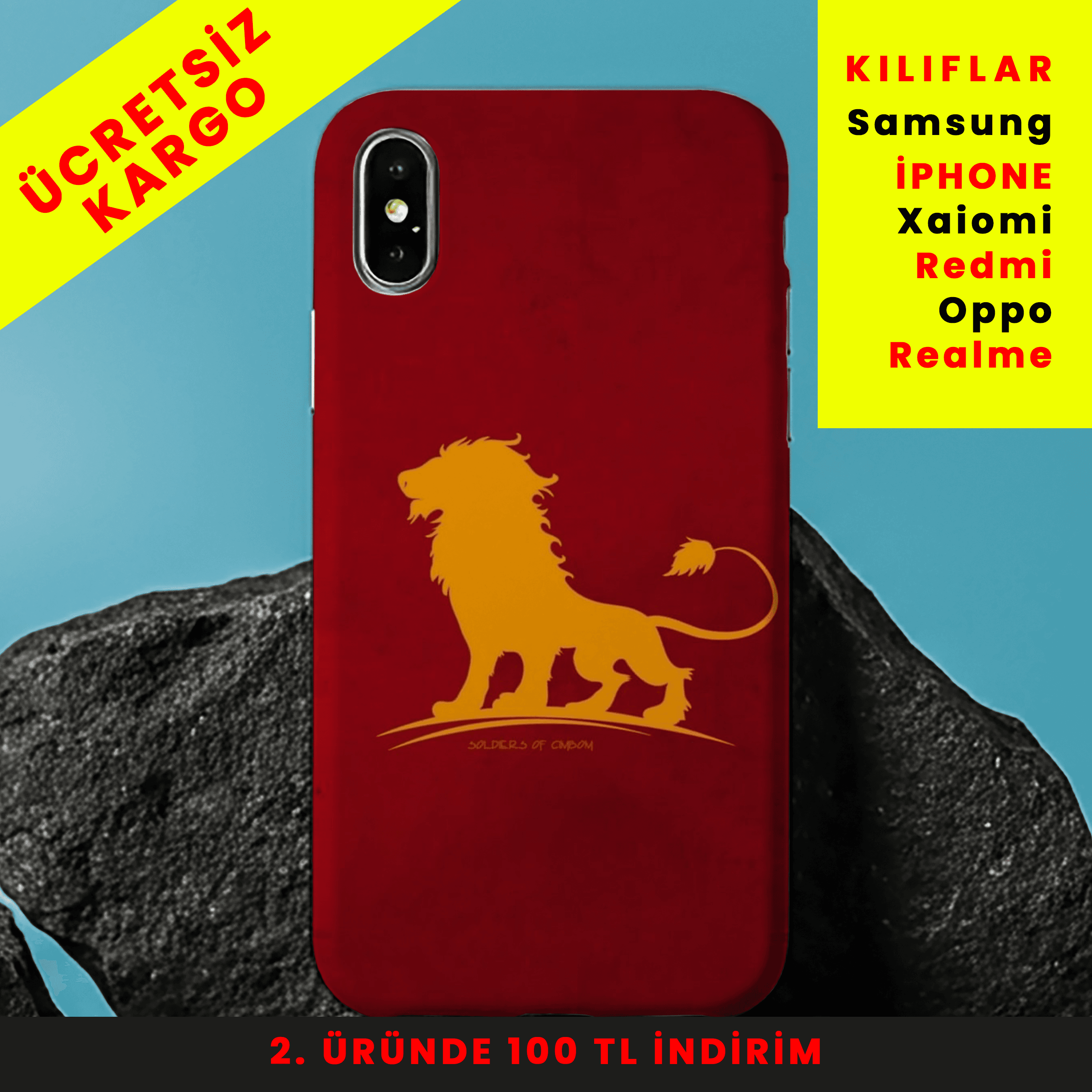 Lion Bold Tasarım Baskılı Telefon Kılıfları