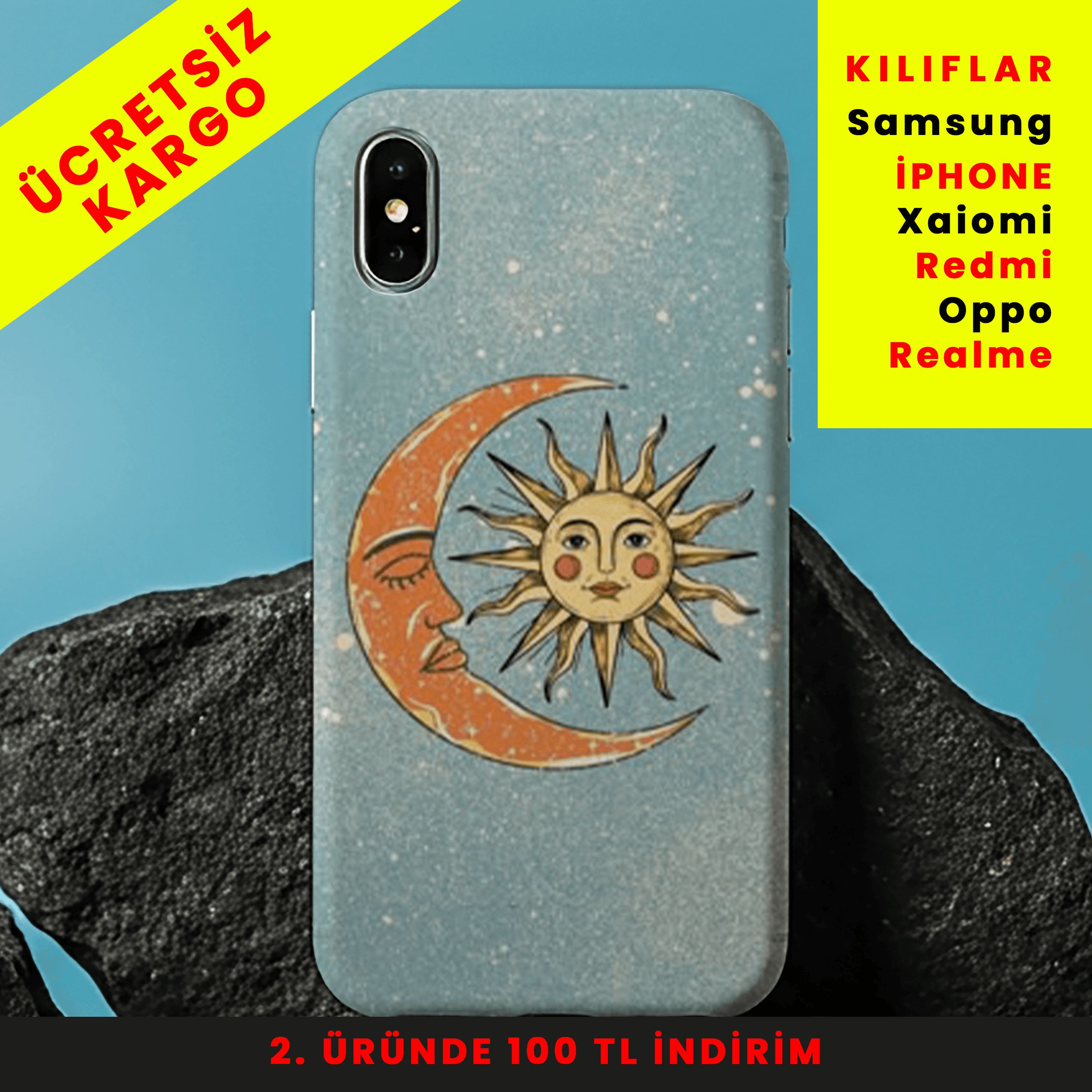 Gün & Gece Tasrım Baskılı Telefon Kılıfları