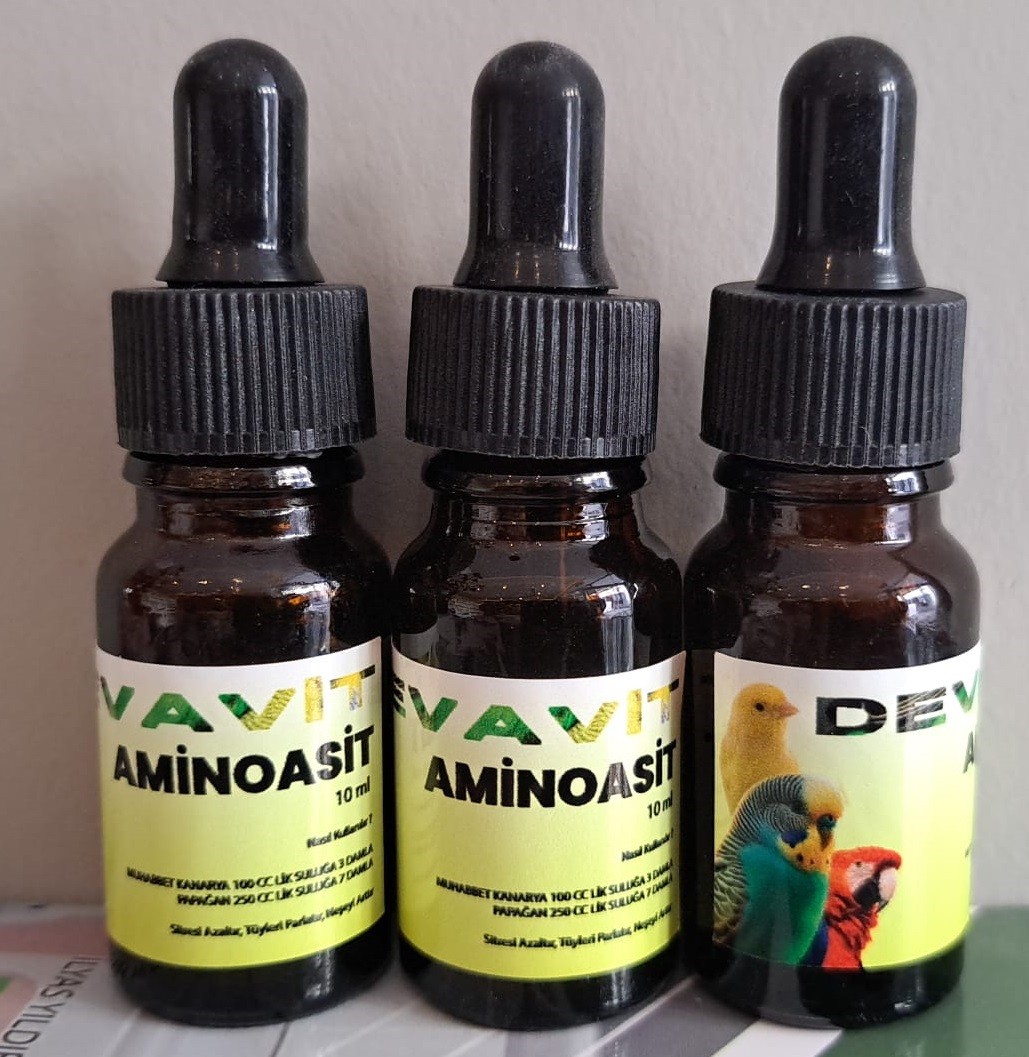 Devavit Muhabbet Kuşu, Kanarya, Papağan Aminoasit Tüy Vitamini Sitres Azaltıcı 10 ml (1 adet)