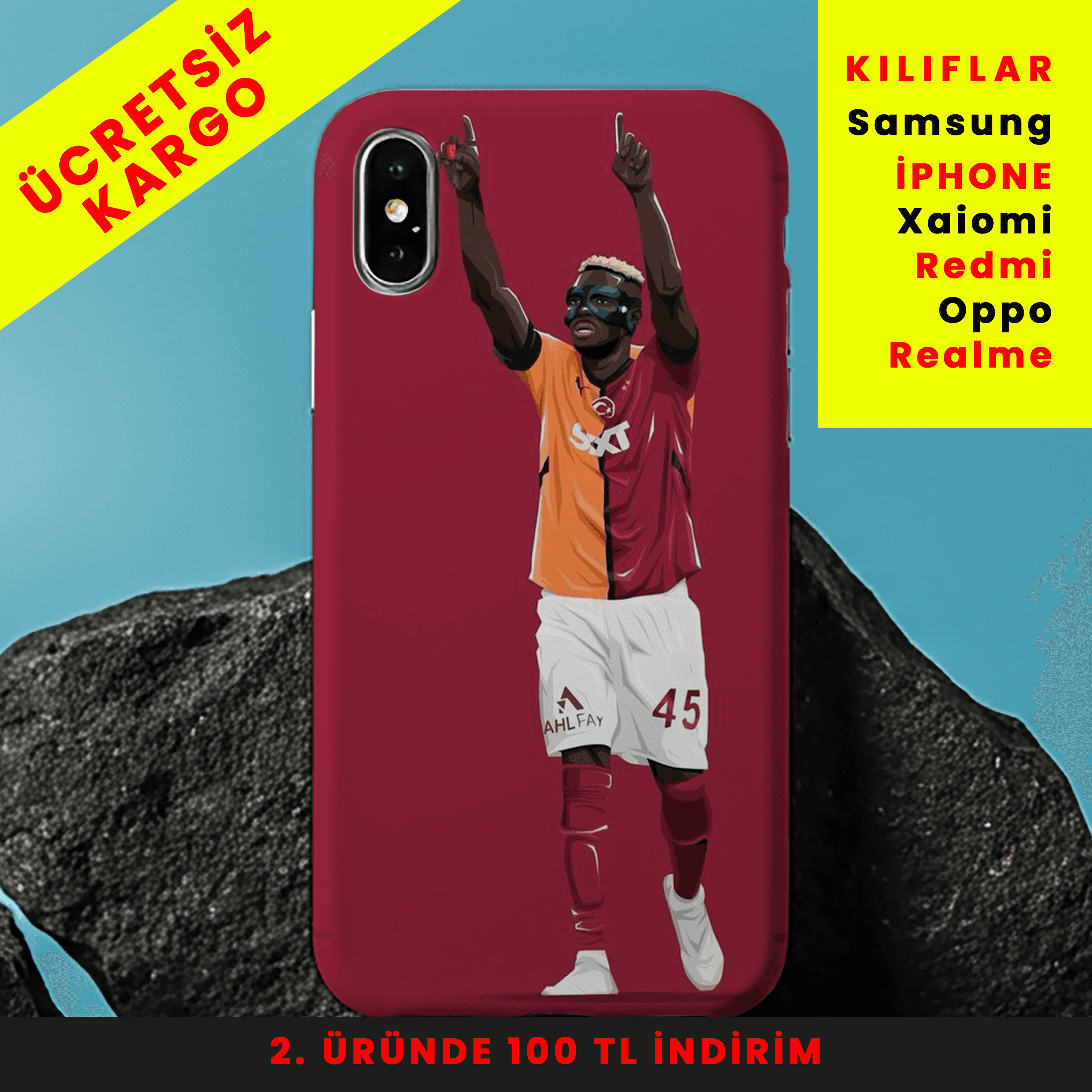 Osimhen Gücü Tasarım Baskılı Telefon Kılıfları