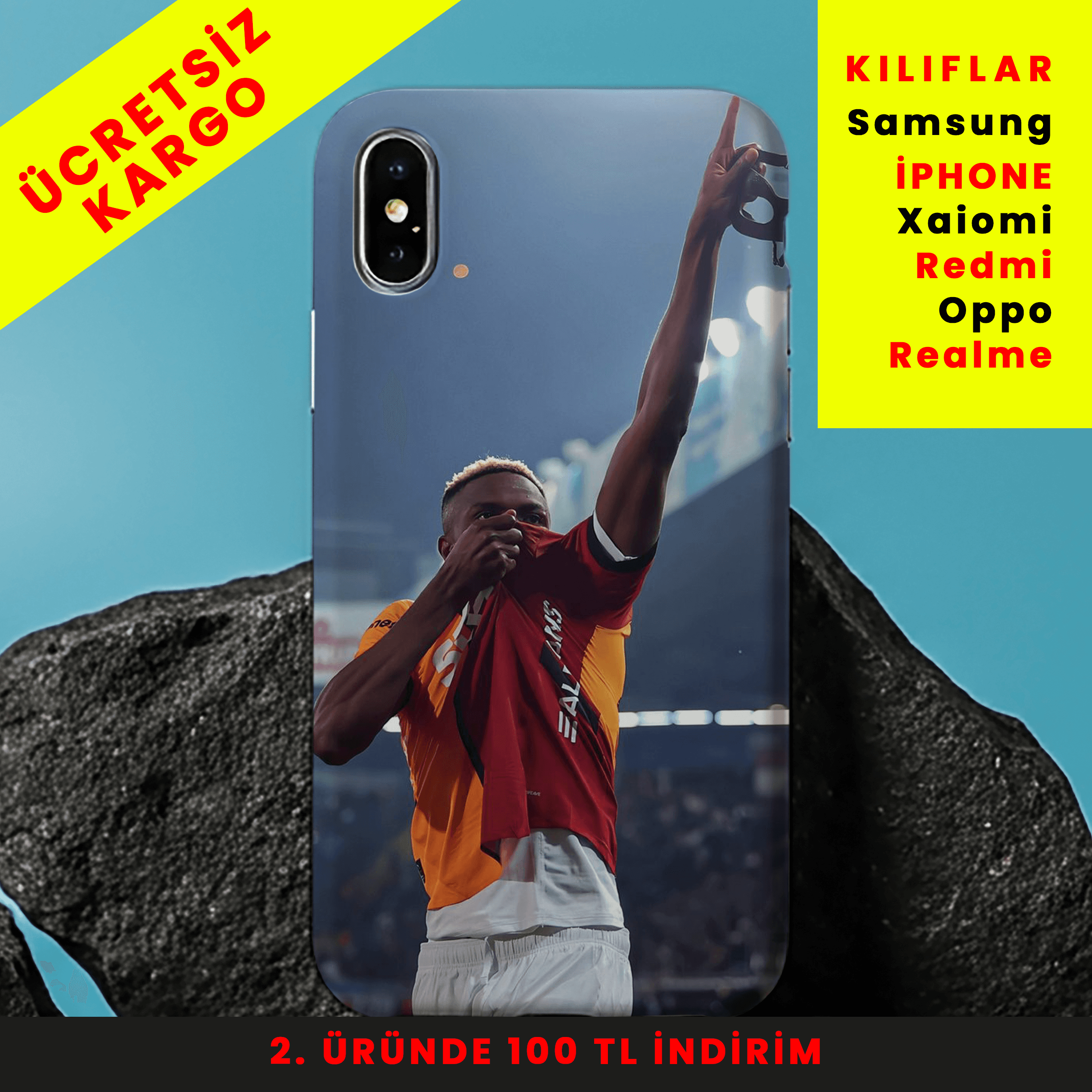 Zafer Sevinci – Osimhen Gol Anı Tasarım Baskılı Telefon Kılıfları