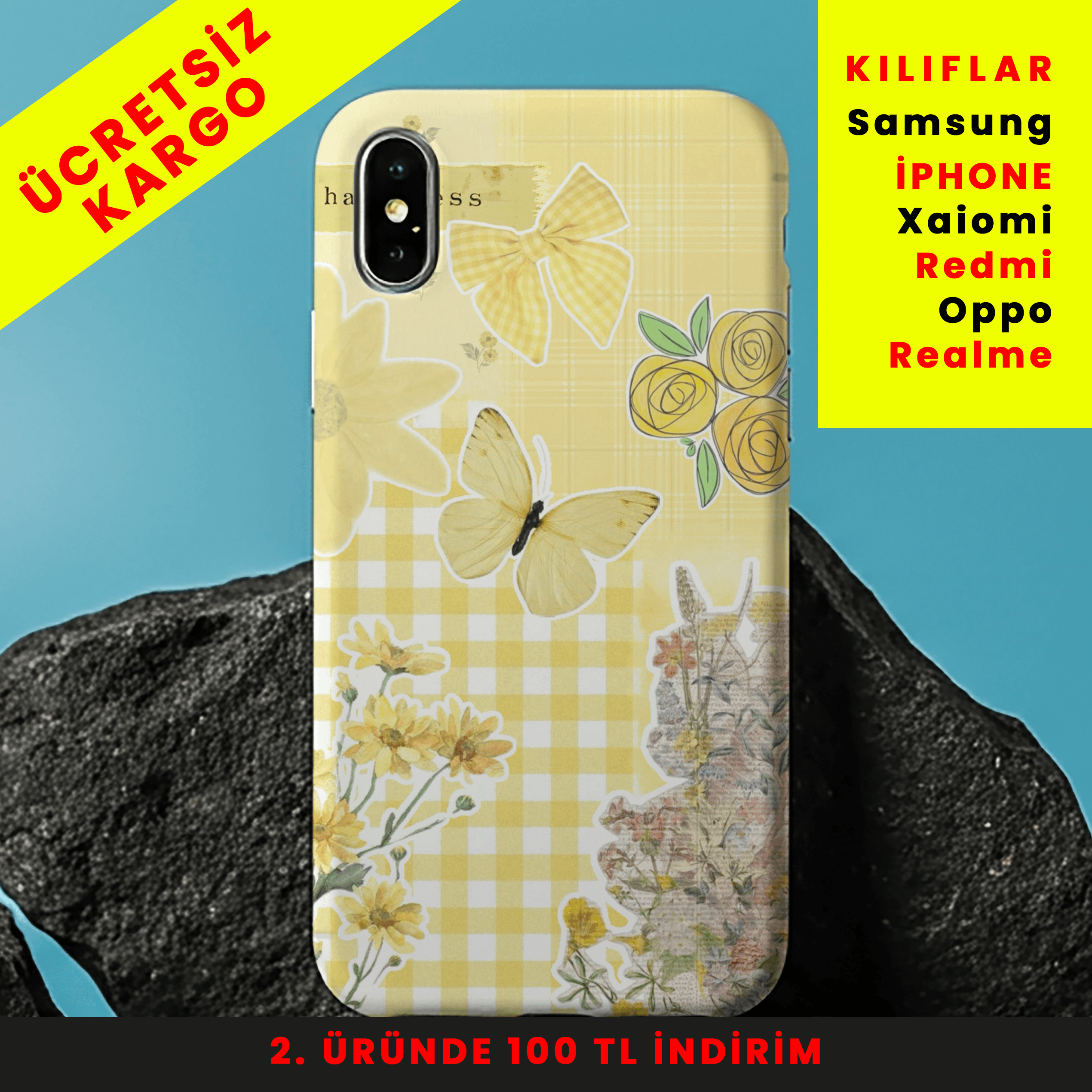 Sunny Bloom Tasarım Baskılı Telefon Kılıfları