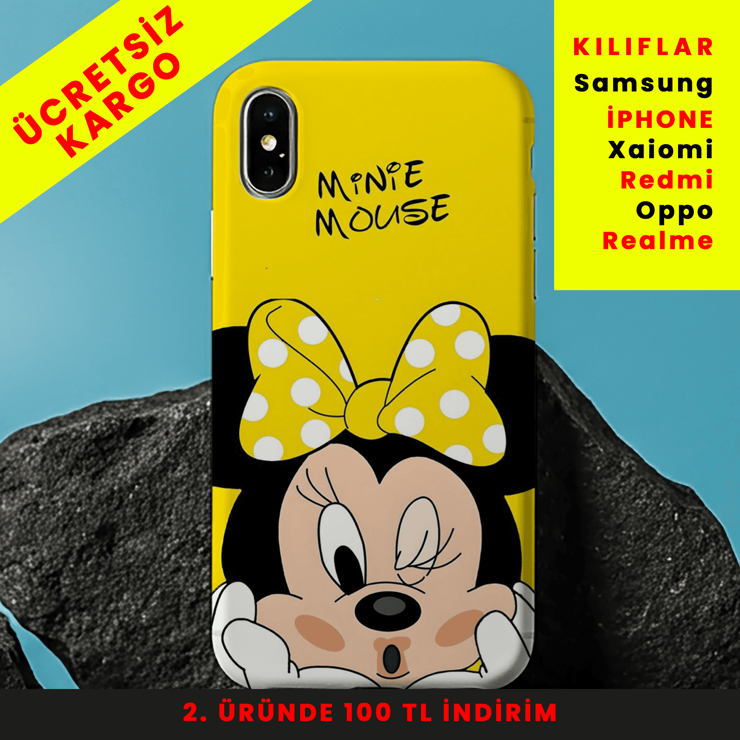 Chic Minnie Tasarım Baskılı Telefon Kılıfları