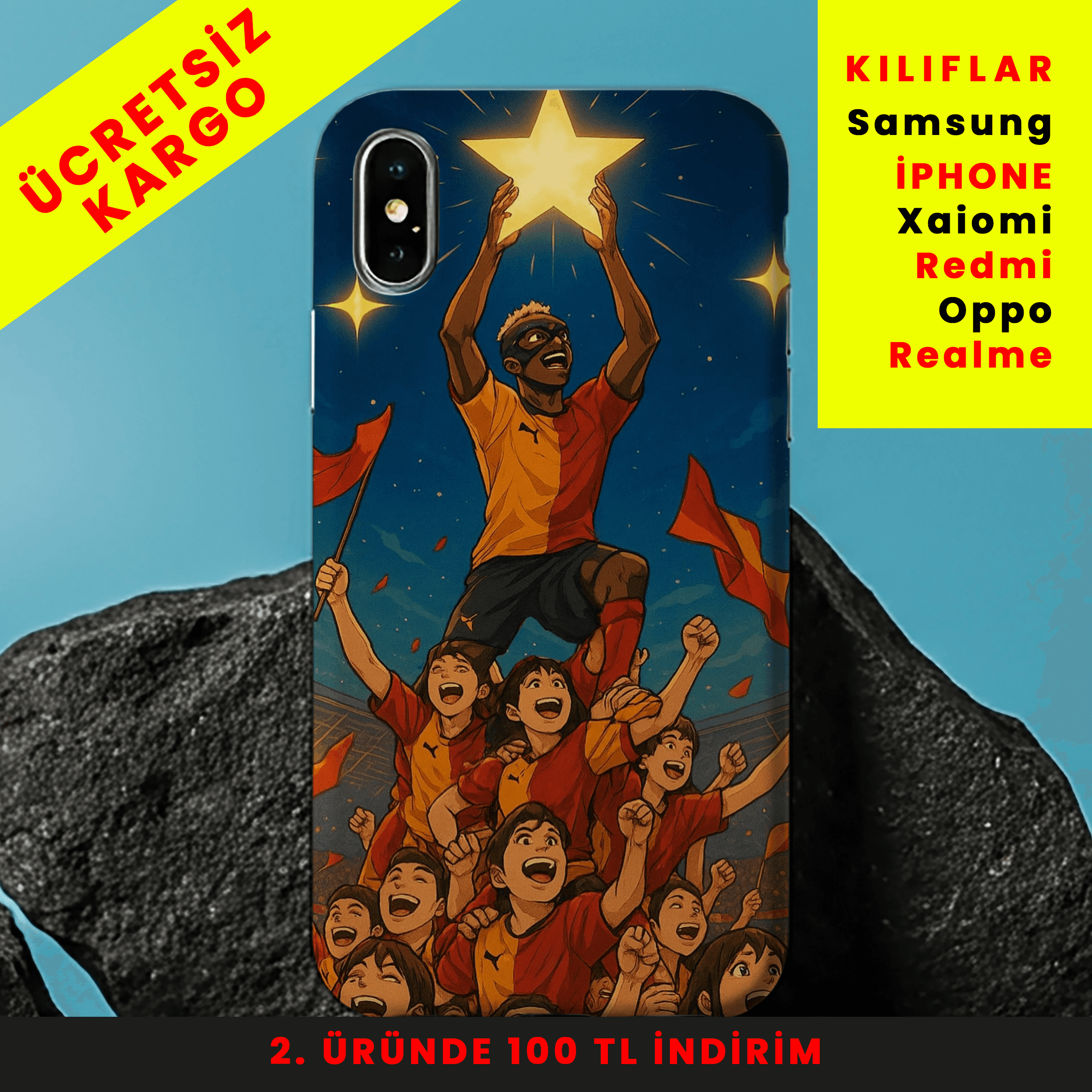 Osimhen Zaferi Tasarım Baskılı Telefon Kılıfları