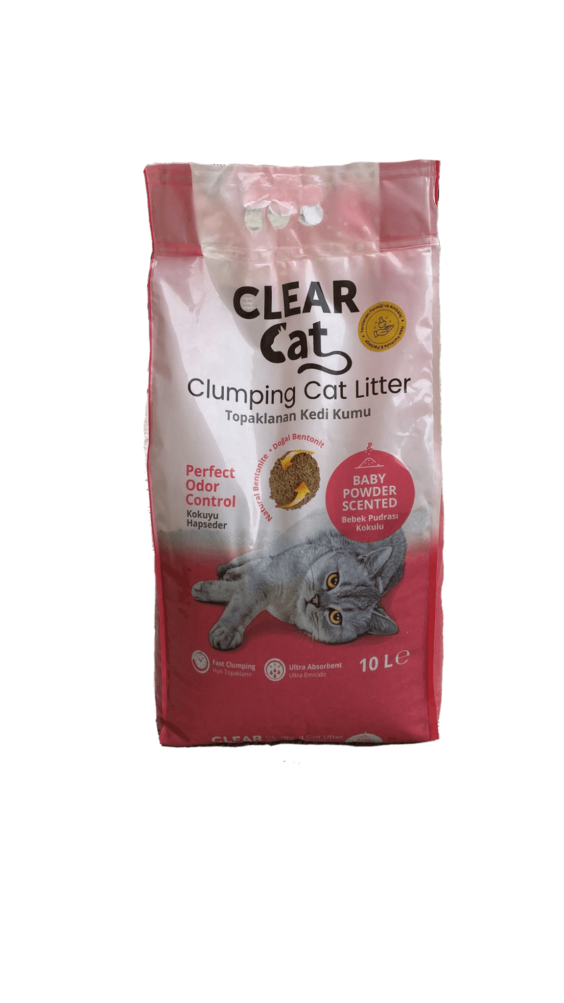 Clear Cat Kedi Kumu Bebek Pudrası Kokulu 10 litre (8 kg 800 gr)