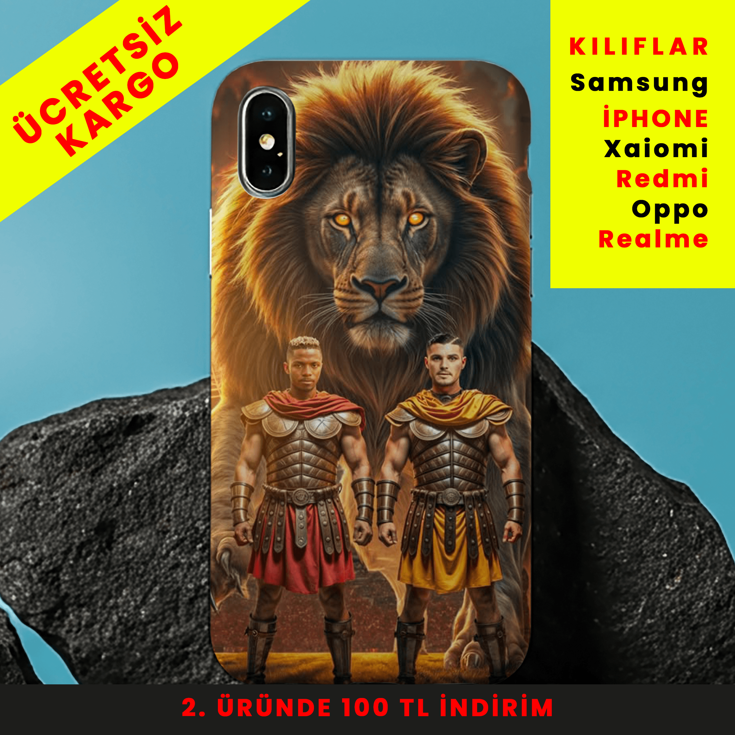 Aslan Ruhuyla Icardi & Osimhen Tasarım Baskılı Telefon Kılıfları
