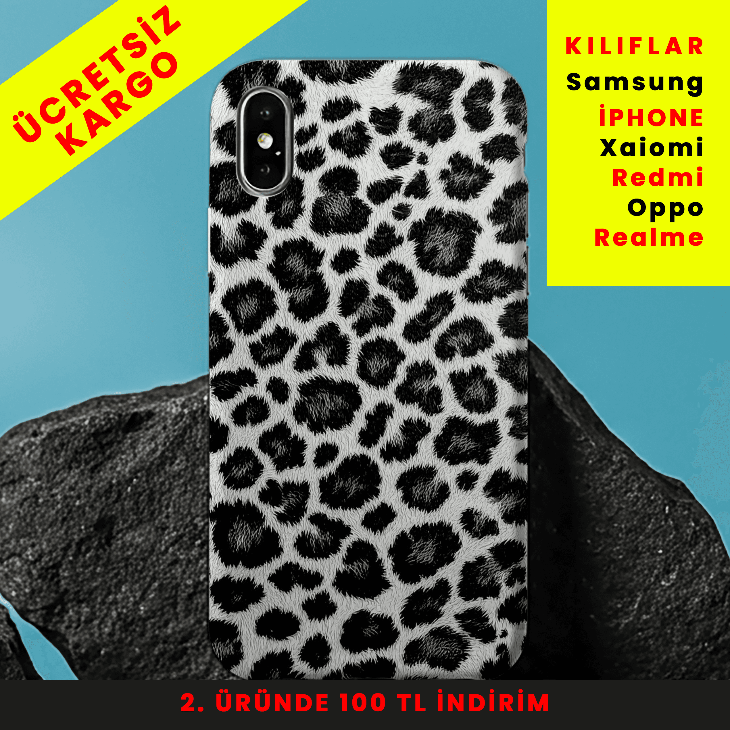 Dark Leopard Tasarım Baskılı Telefon Kılıfları