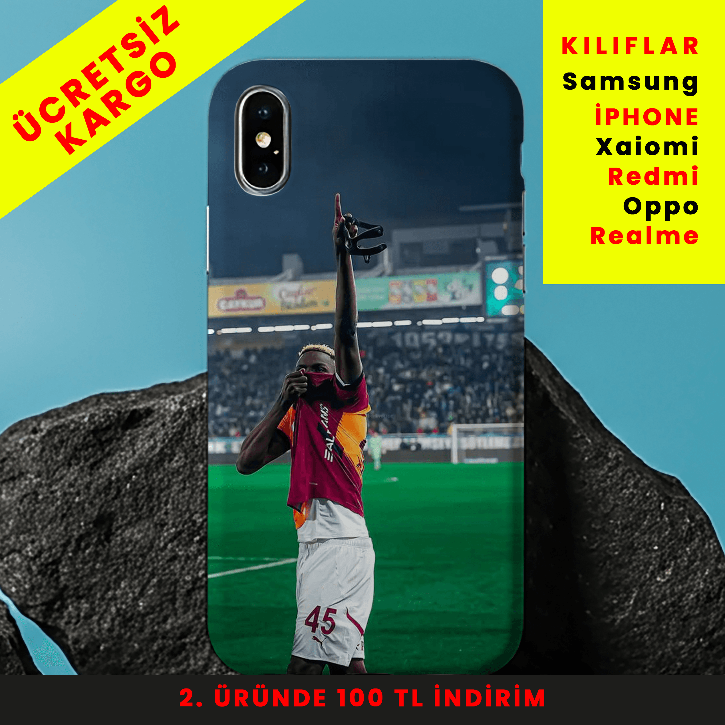 Sahaların Kralı – Osimhen Tasarım Baskılı Telefon Kılıfları