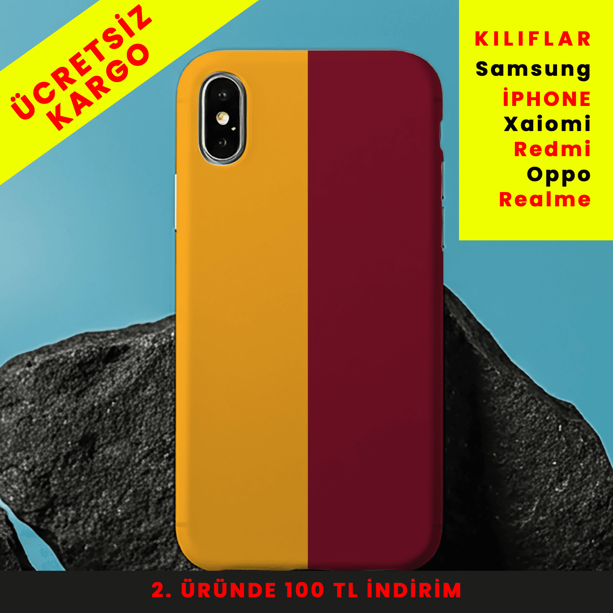 Sarı Kırmızı Ruh Tasarım Baskılı Telefon Kılıfları