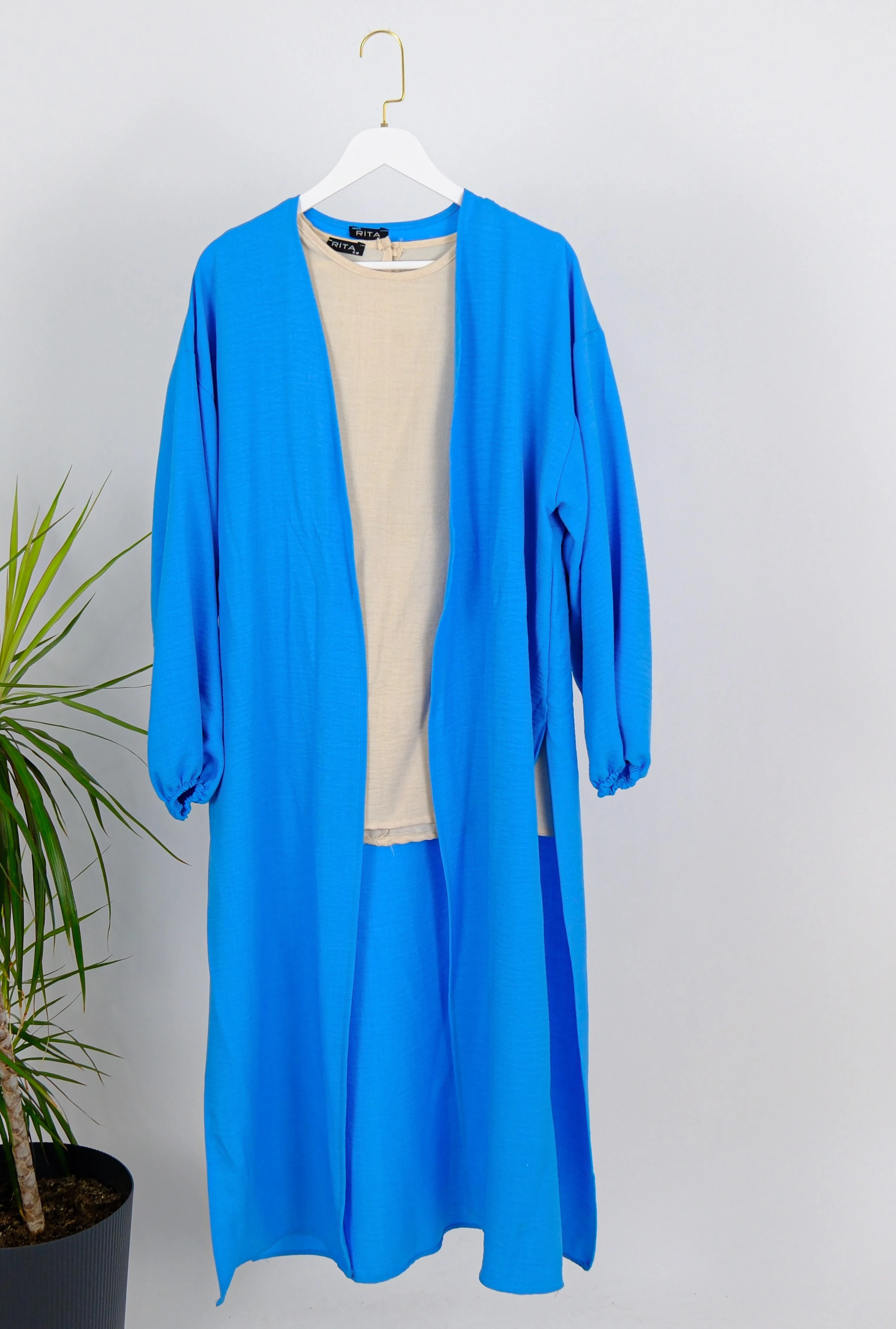 UZUN CEKETLİ ÜÇLÜ TAKIM  - Mavi