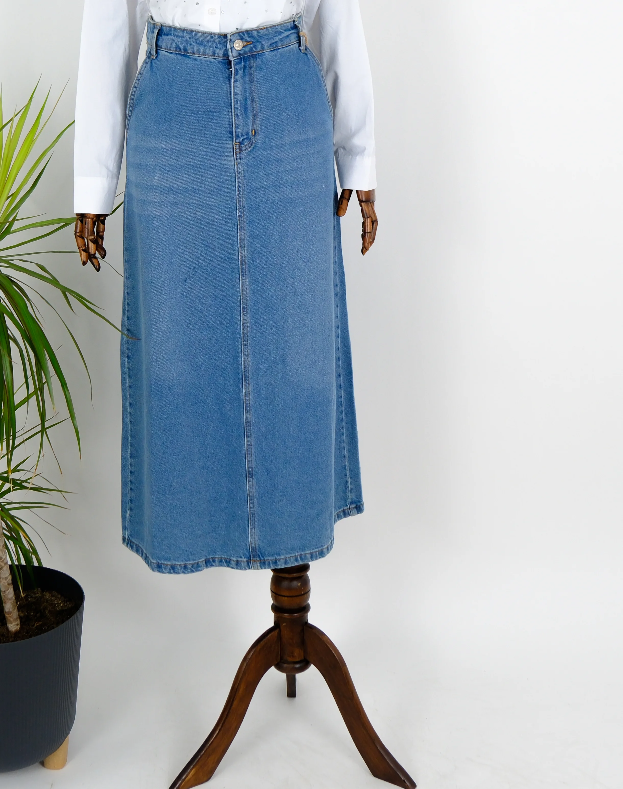 YÜKSEL BEL KOT ETEK  - Mavi