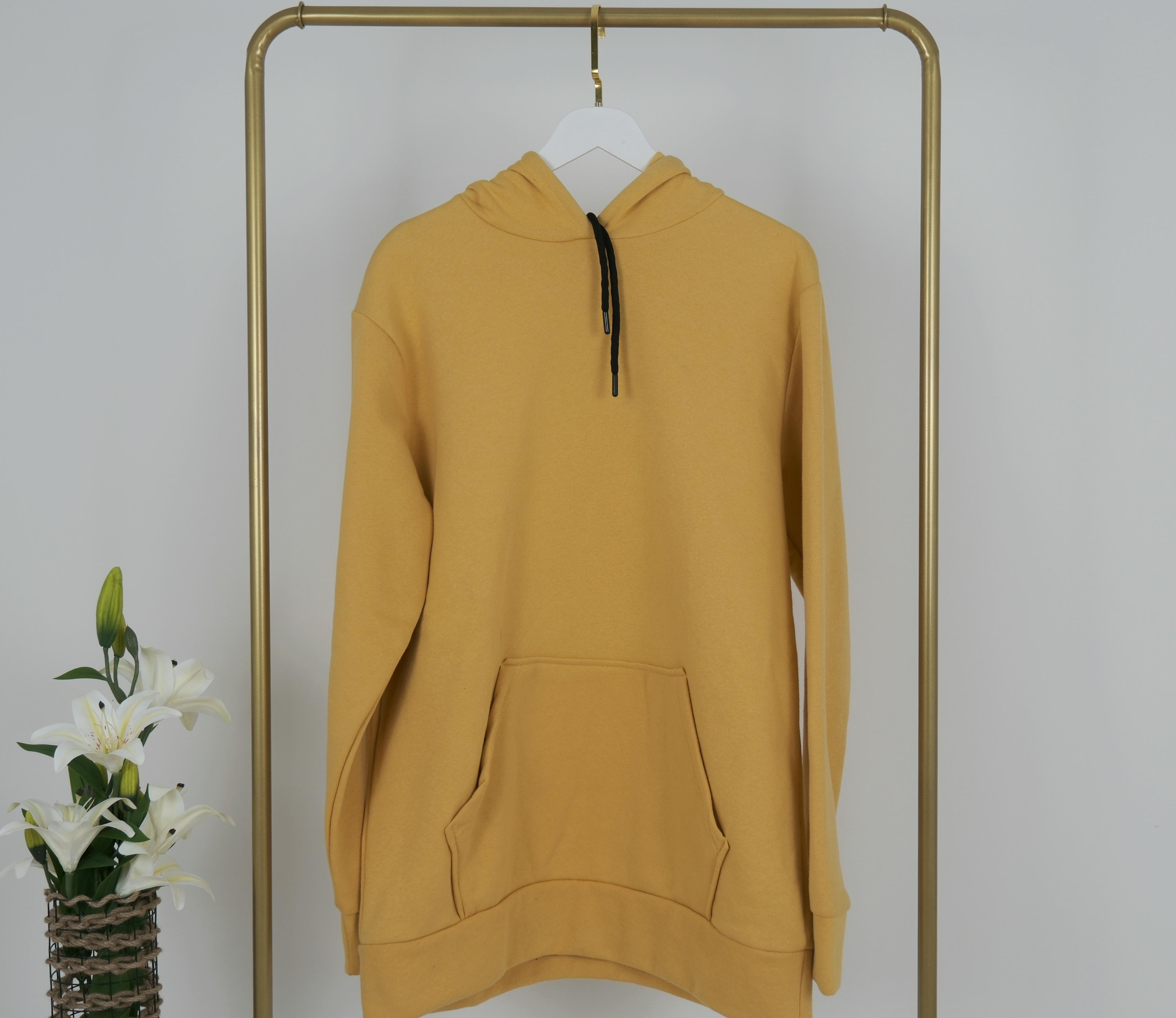 KAPÜŞONLU KANGURU CEPLİ SWEATSHİRT  - Sarı