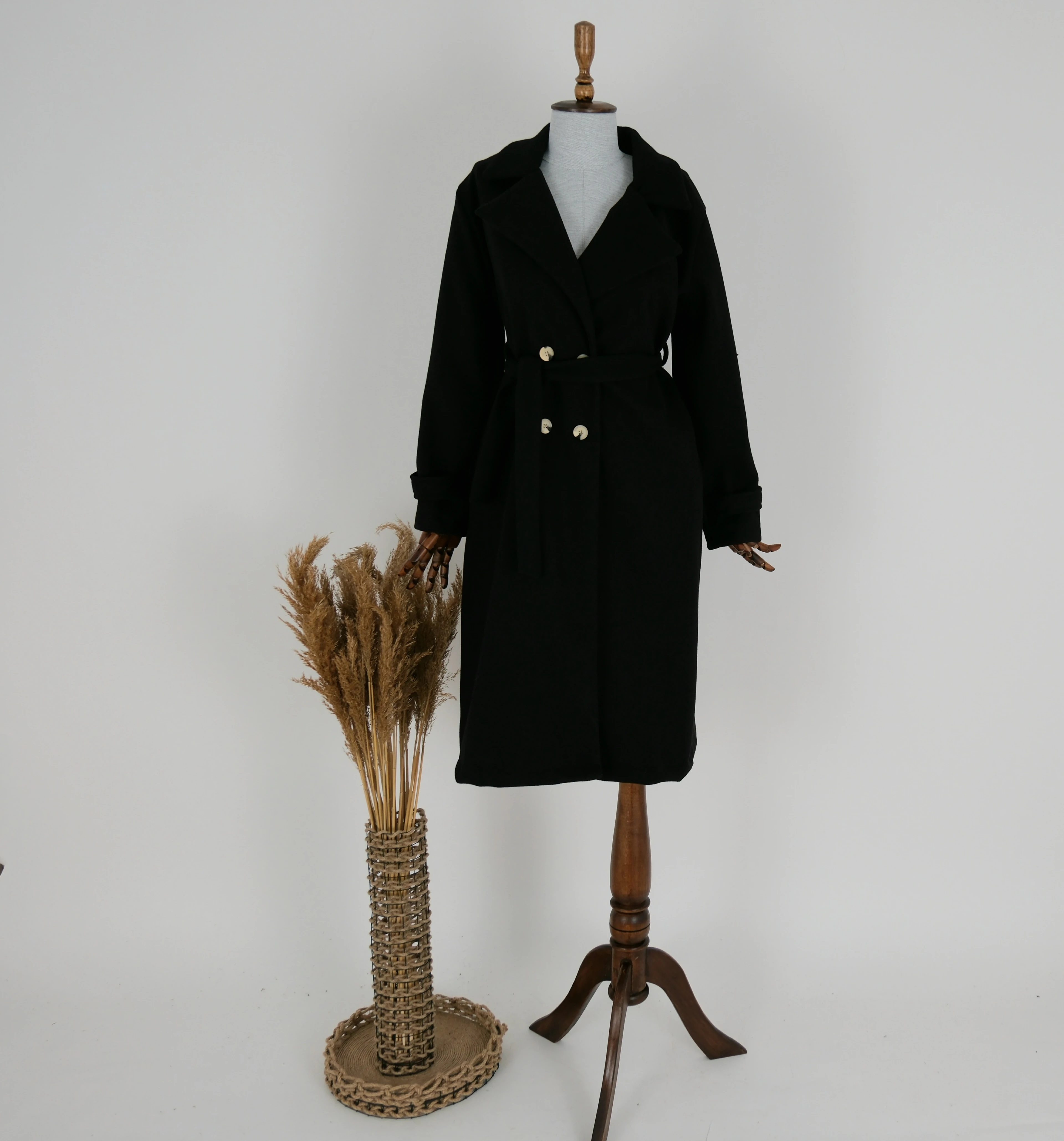 KEMERLİ KAŞE KABAN   - Siyah