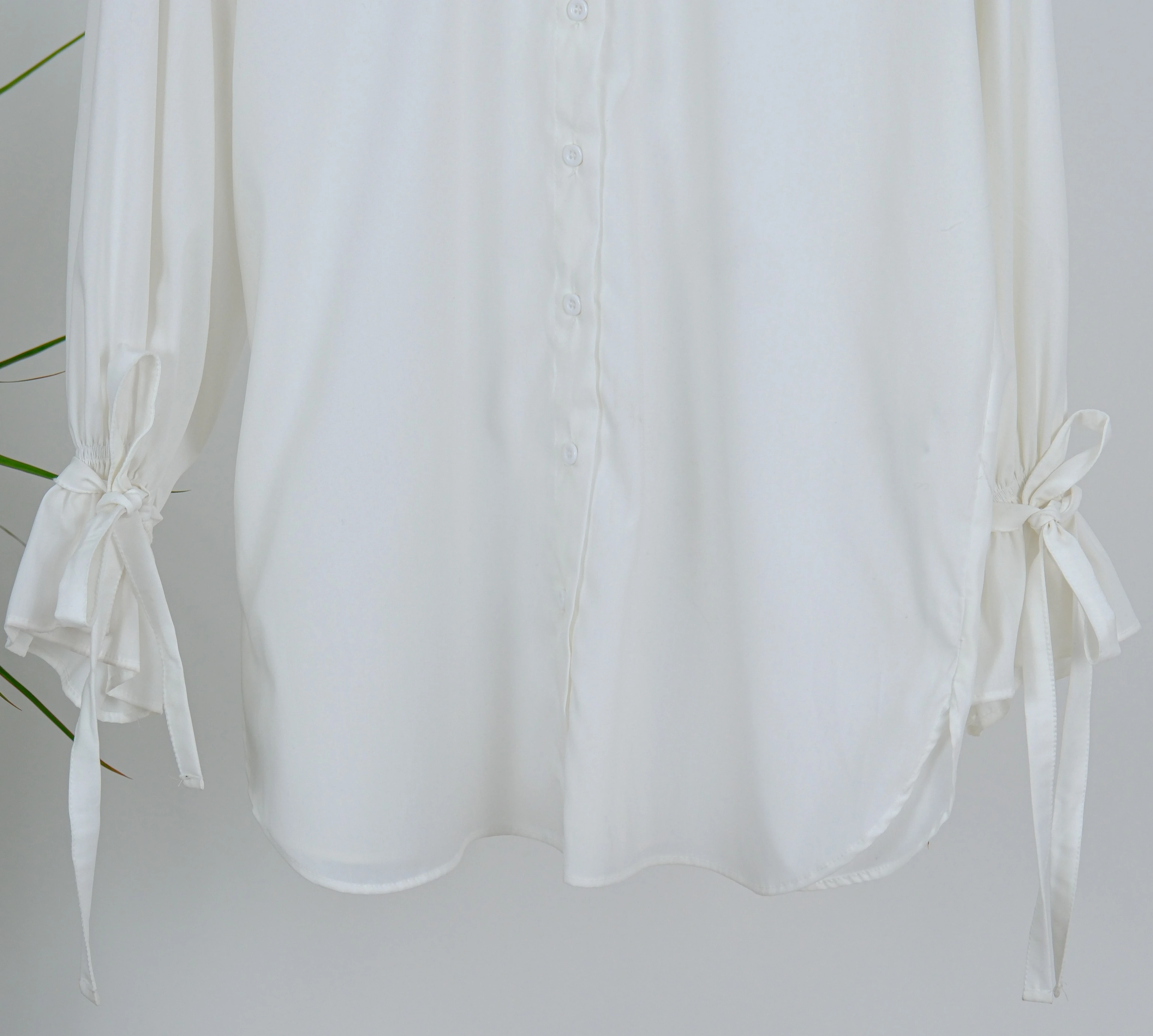 BAĞCIK DETAYLI UZUN KOLLU  GÖMLEK 