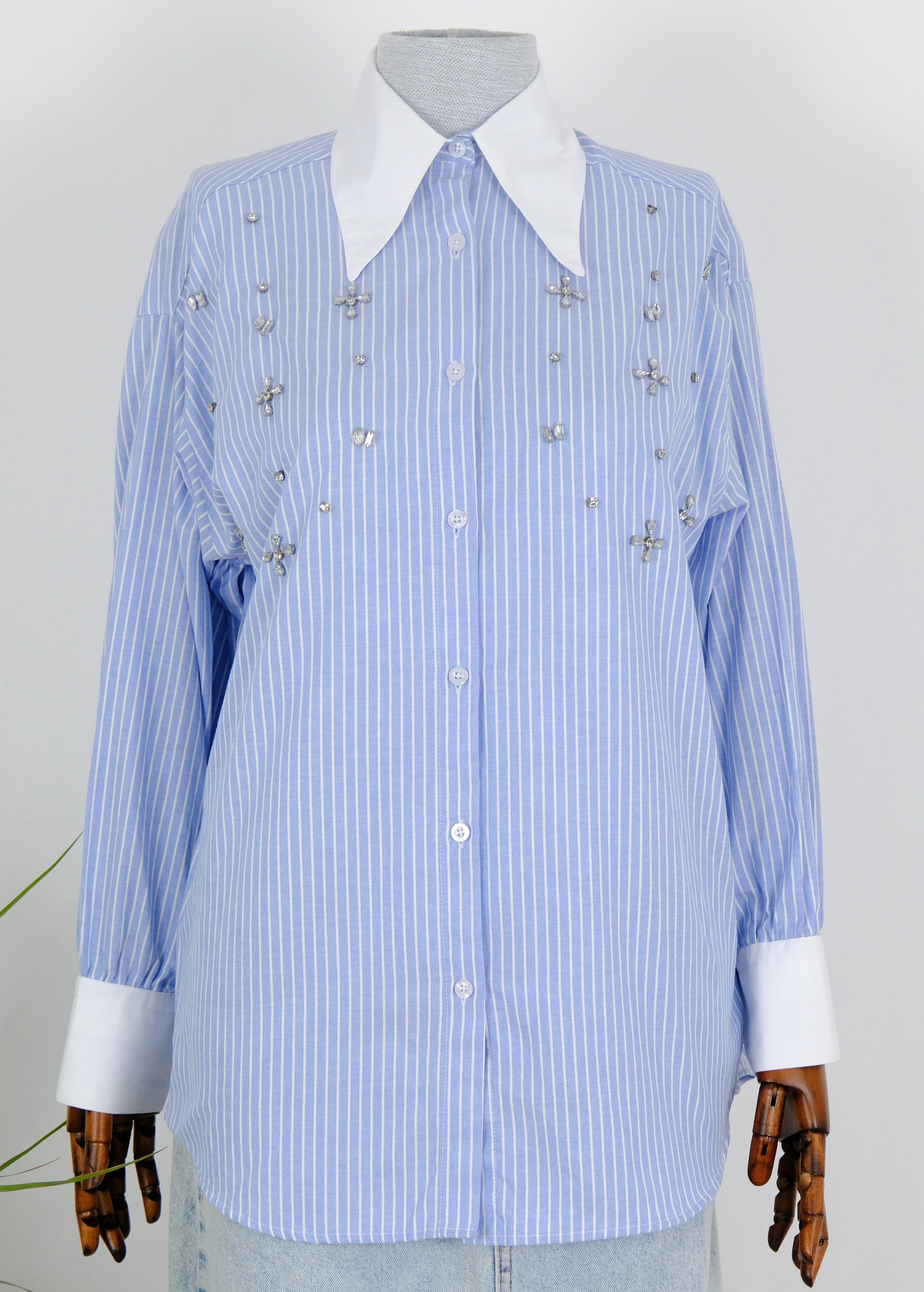 YAKA DETAYLI GÖMLEK  - Mavi