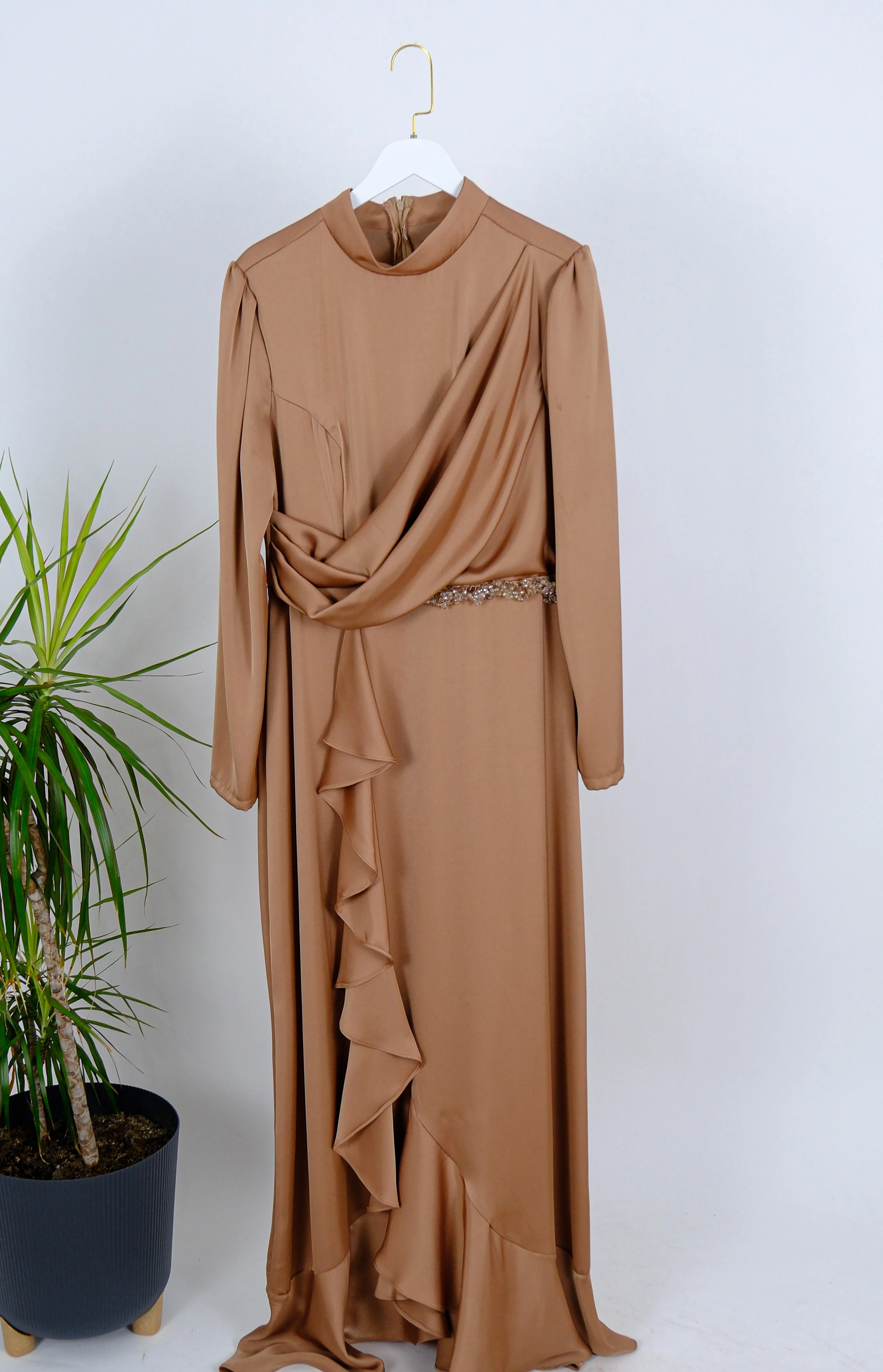 ŞIK DRAPELİ ABİYE ELBİSE