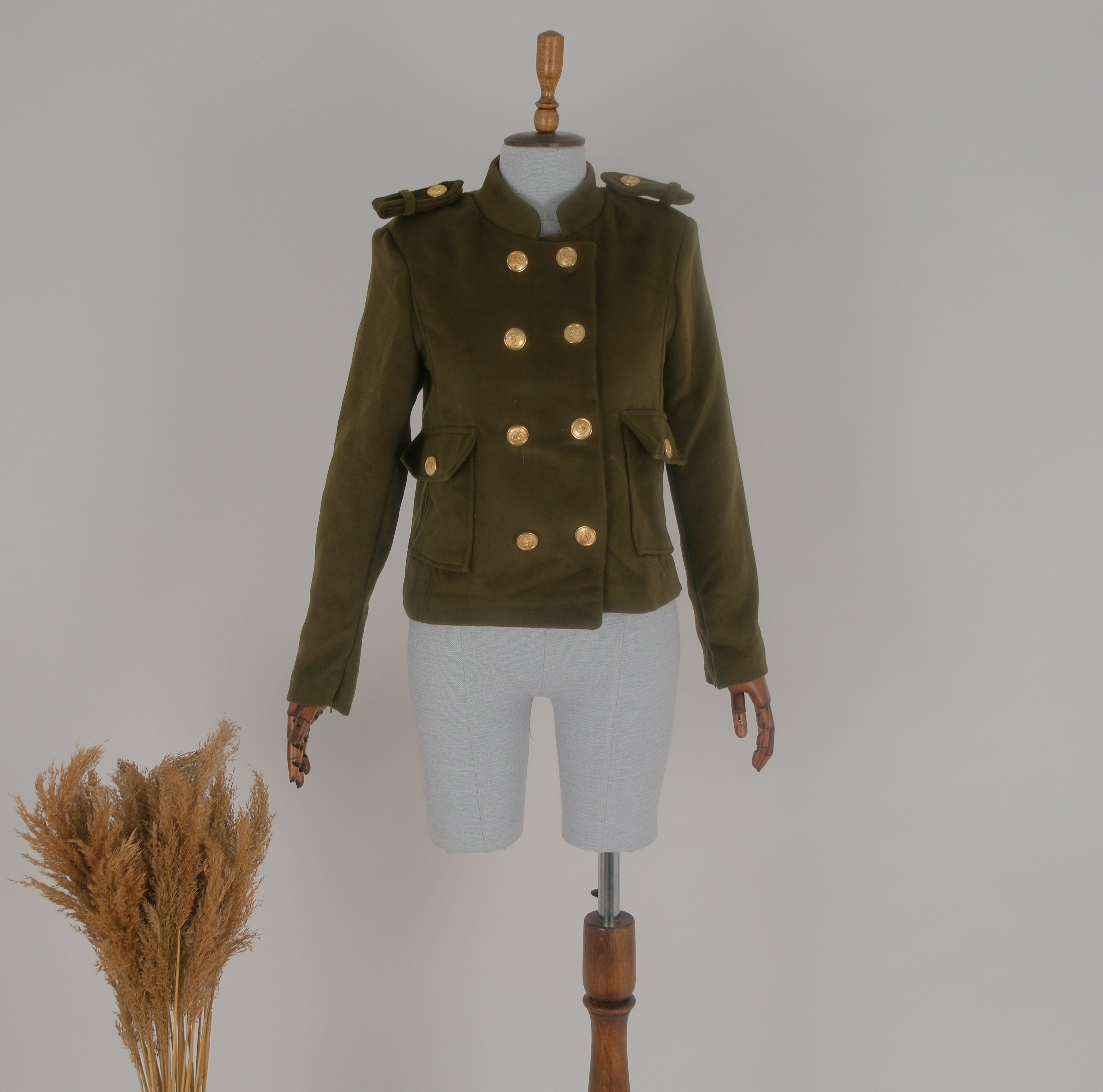 VİNTAGE ASKER CEKET - Mint Yeşil