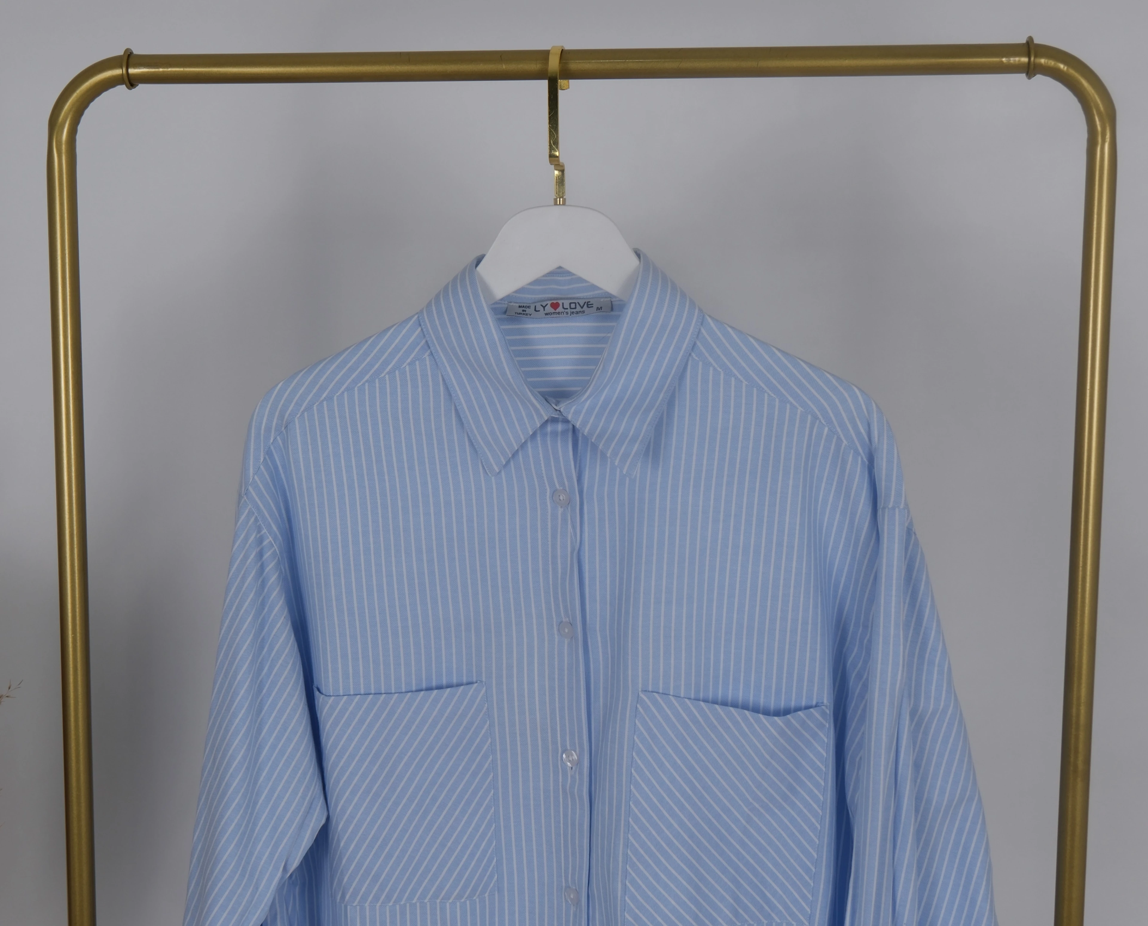  ÇİZGİLİ OVERSİZE GÖMLEK 