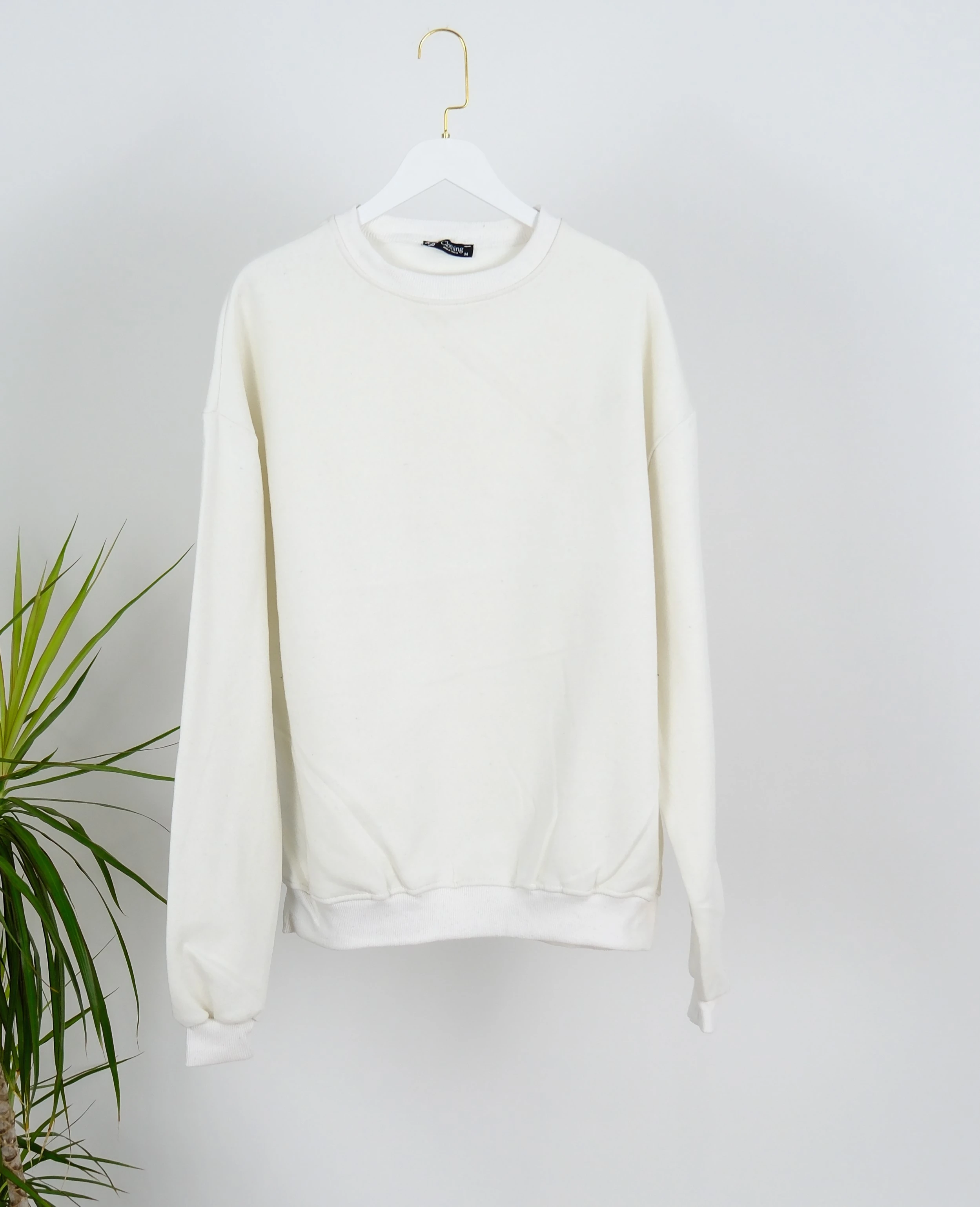 DÜZ KESİM SWEATSHİRT - Beyaz