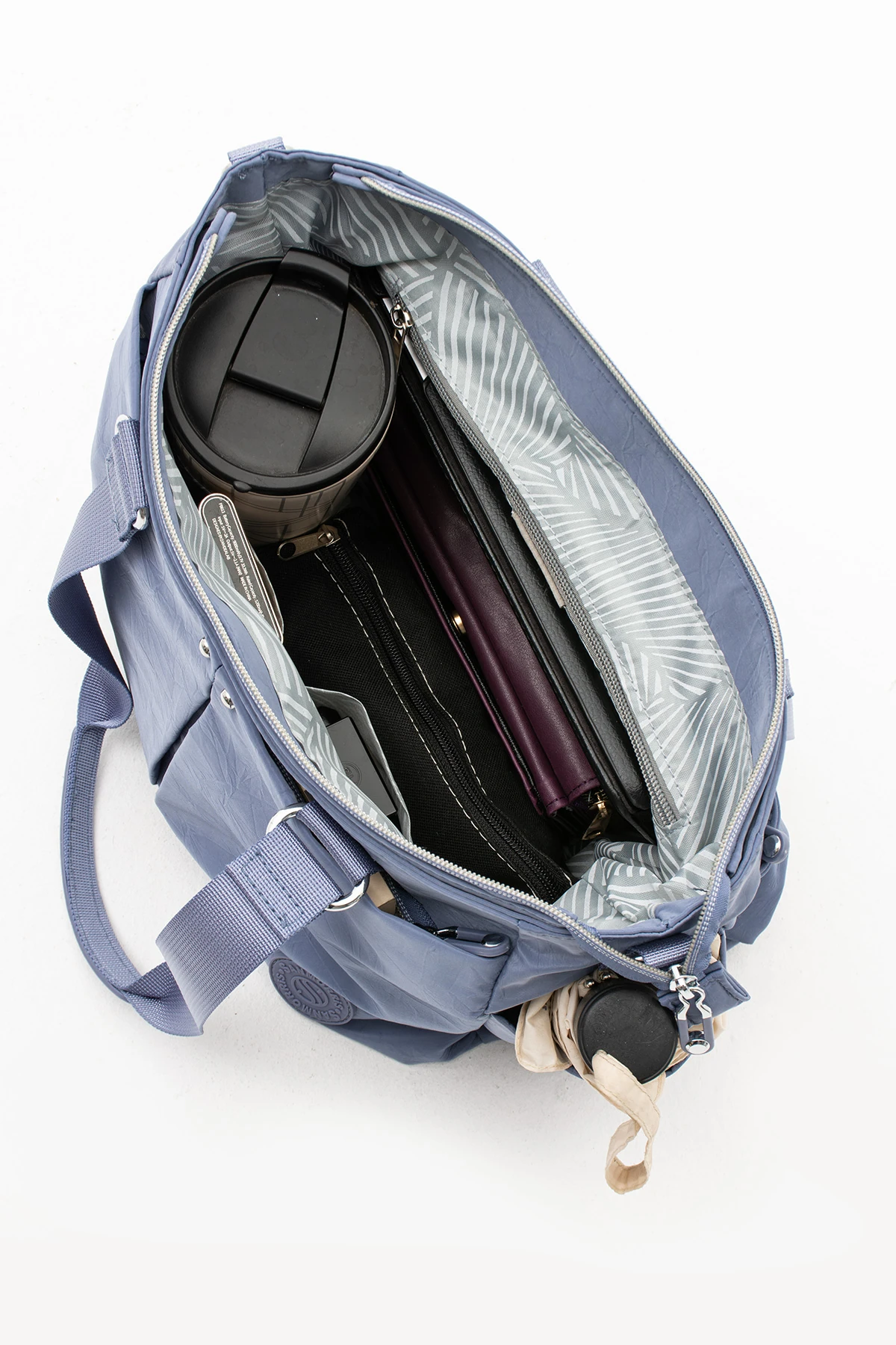 5 Gözlü Klınkır Su Geçirmez Kumaş Astarlı Ayarlanabilir Uzun Askılı Bayan Çapraz Çanta