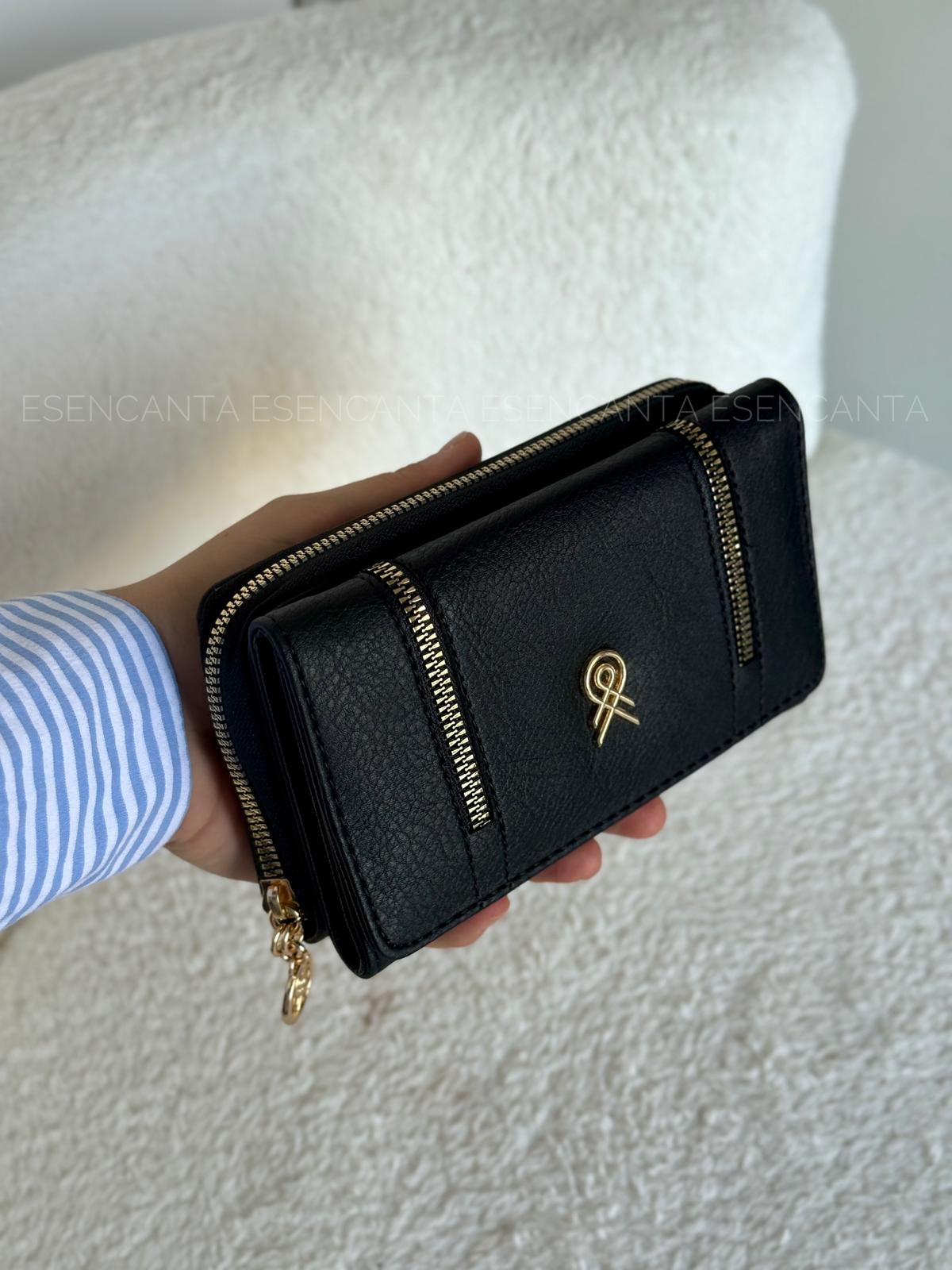 Fermuar Detaylı Orta Boy Bayan Cüzdan - Siyah